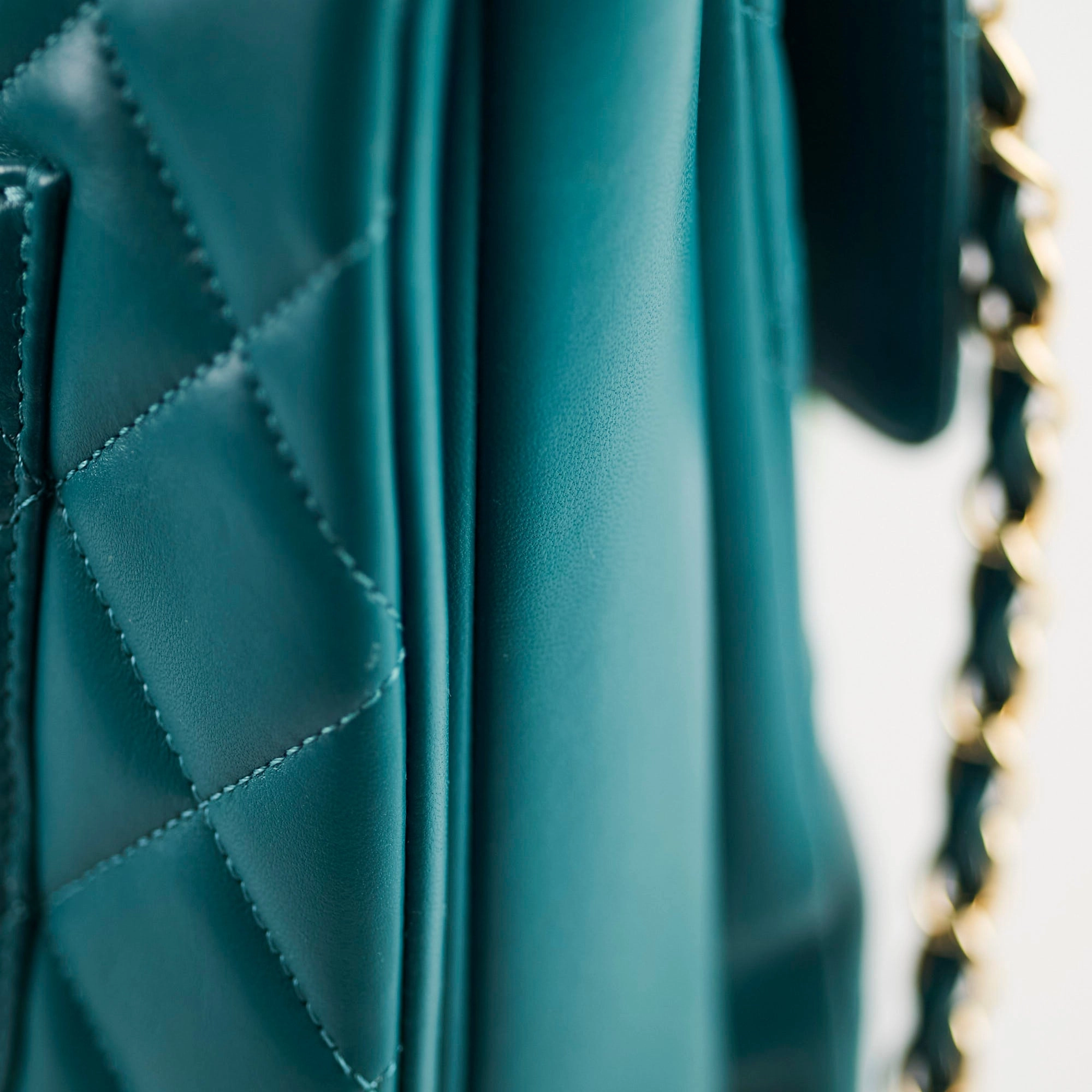 Chanel Large Trendy CC Lambskin Turquoise - Series 20