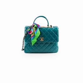 Chanel Large Trendy CC Lambskin Turquoise - Series 20