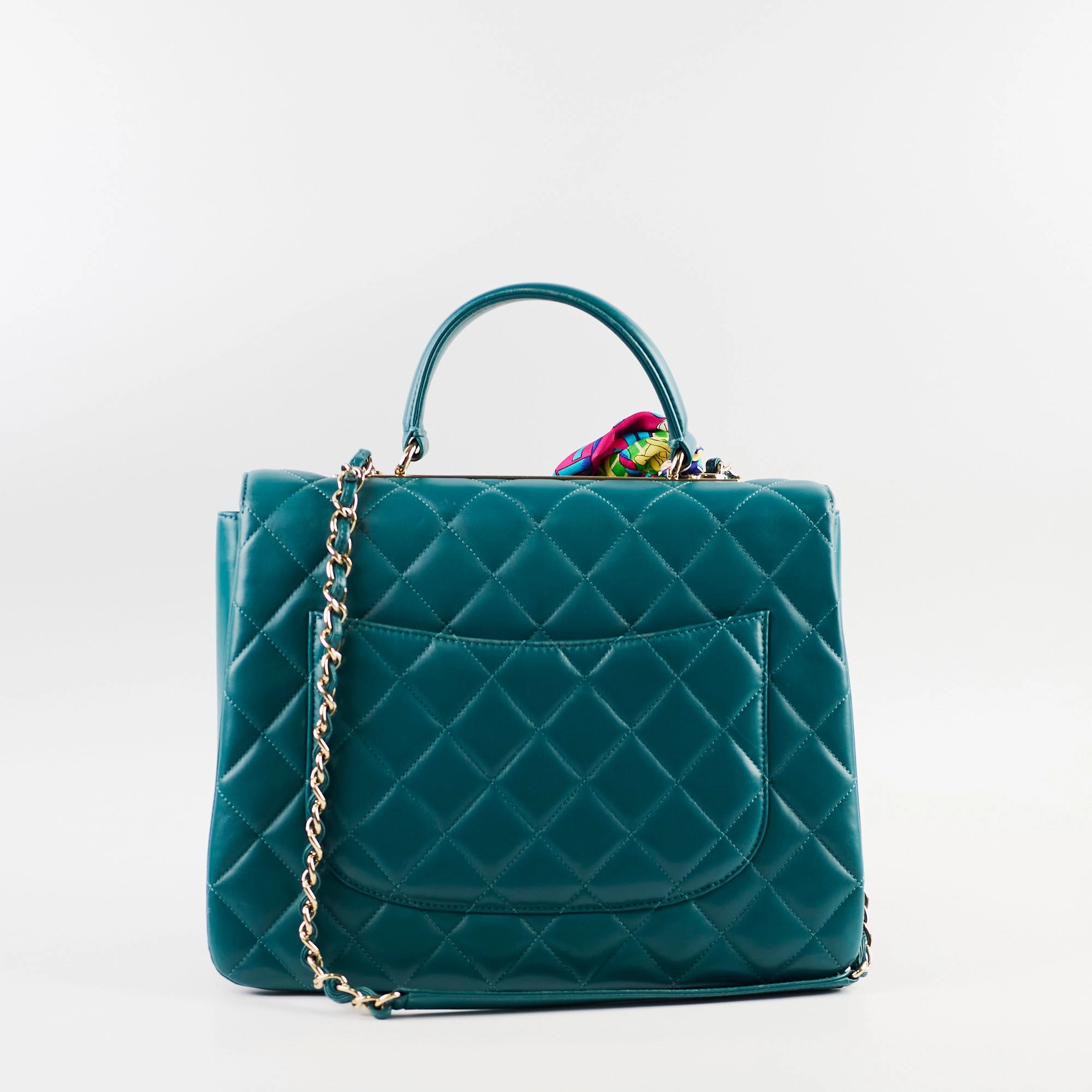 Chanel Large Trendy CC Lambskin Turquoise - Series 20
