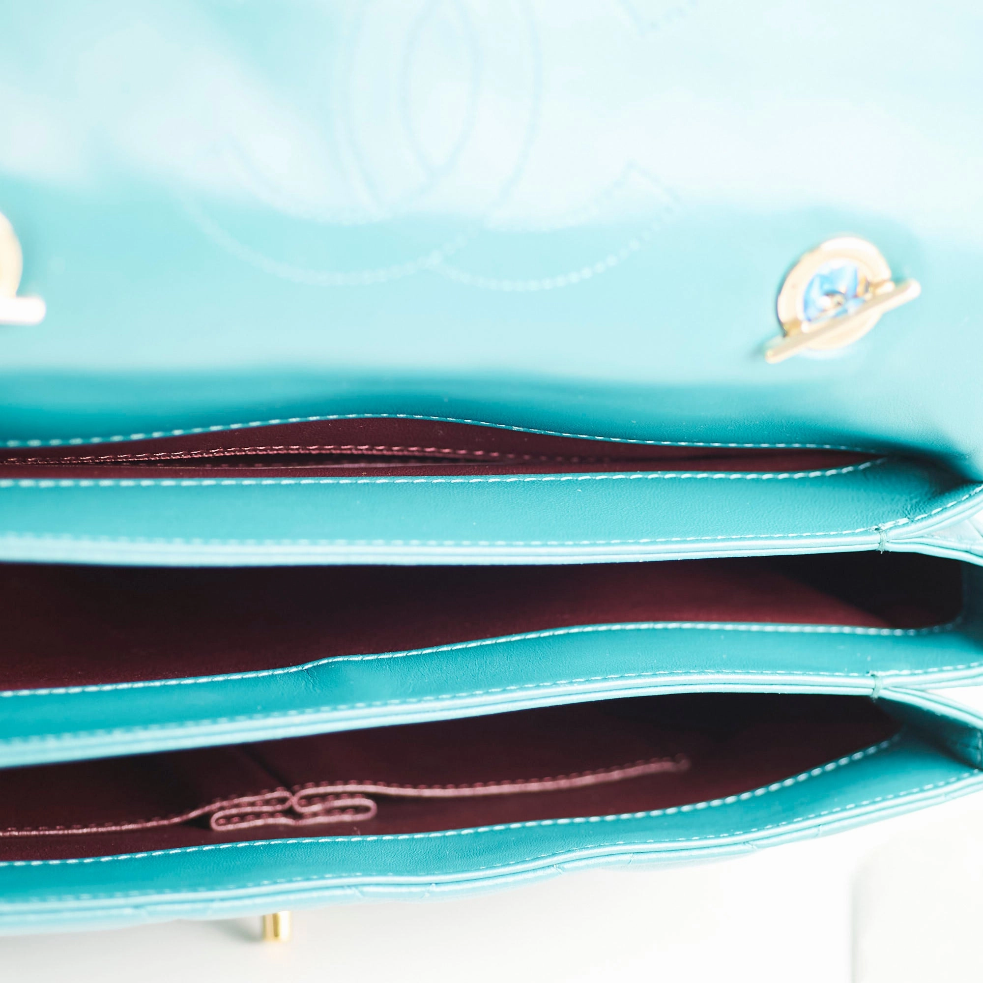 Chanel Large Trendy CC Lambskin Turquoise - Series 20