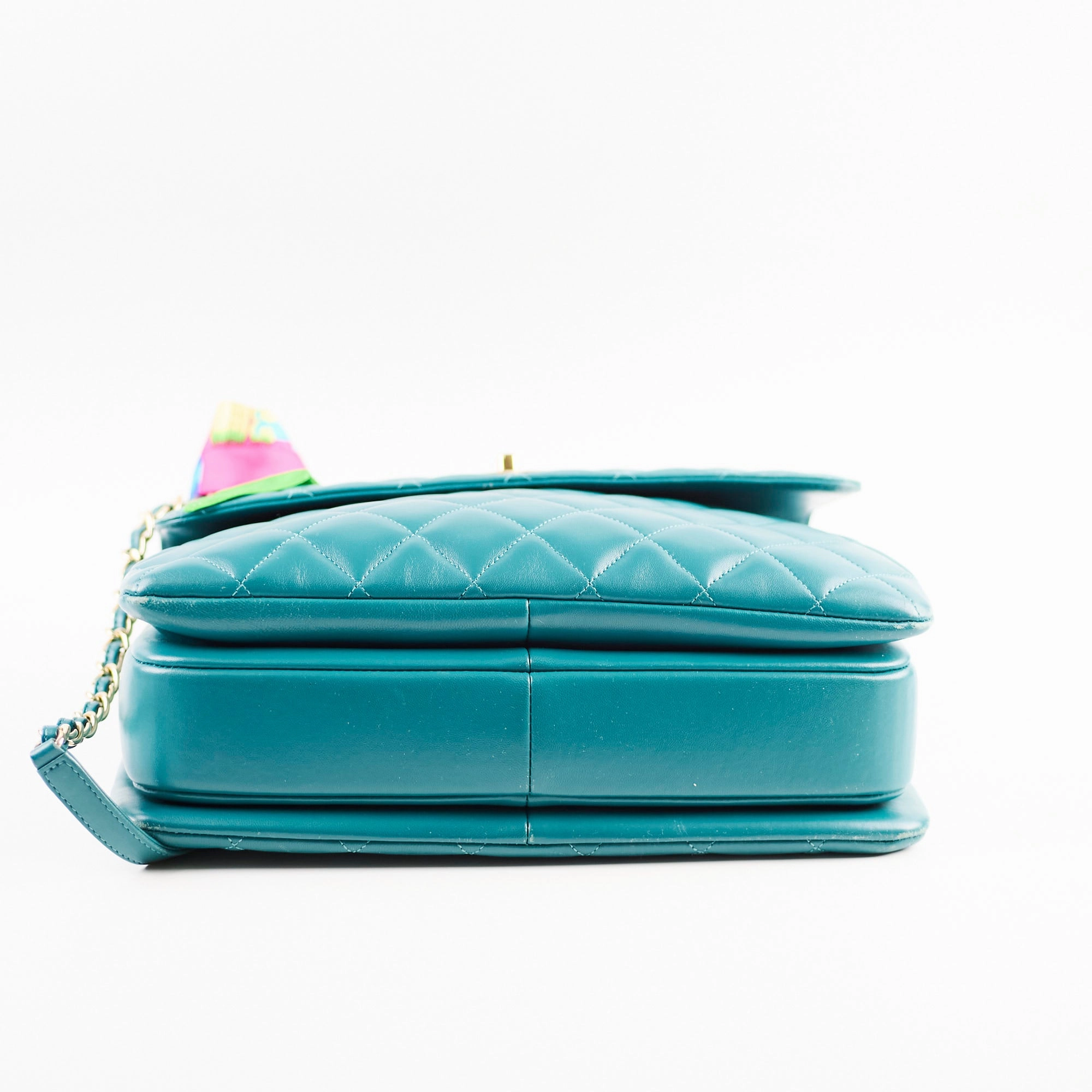 Chanel Large Trendy CC Lambskin Turquoise - Series 20