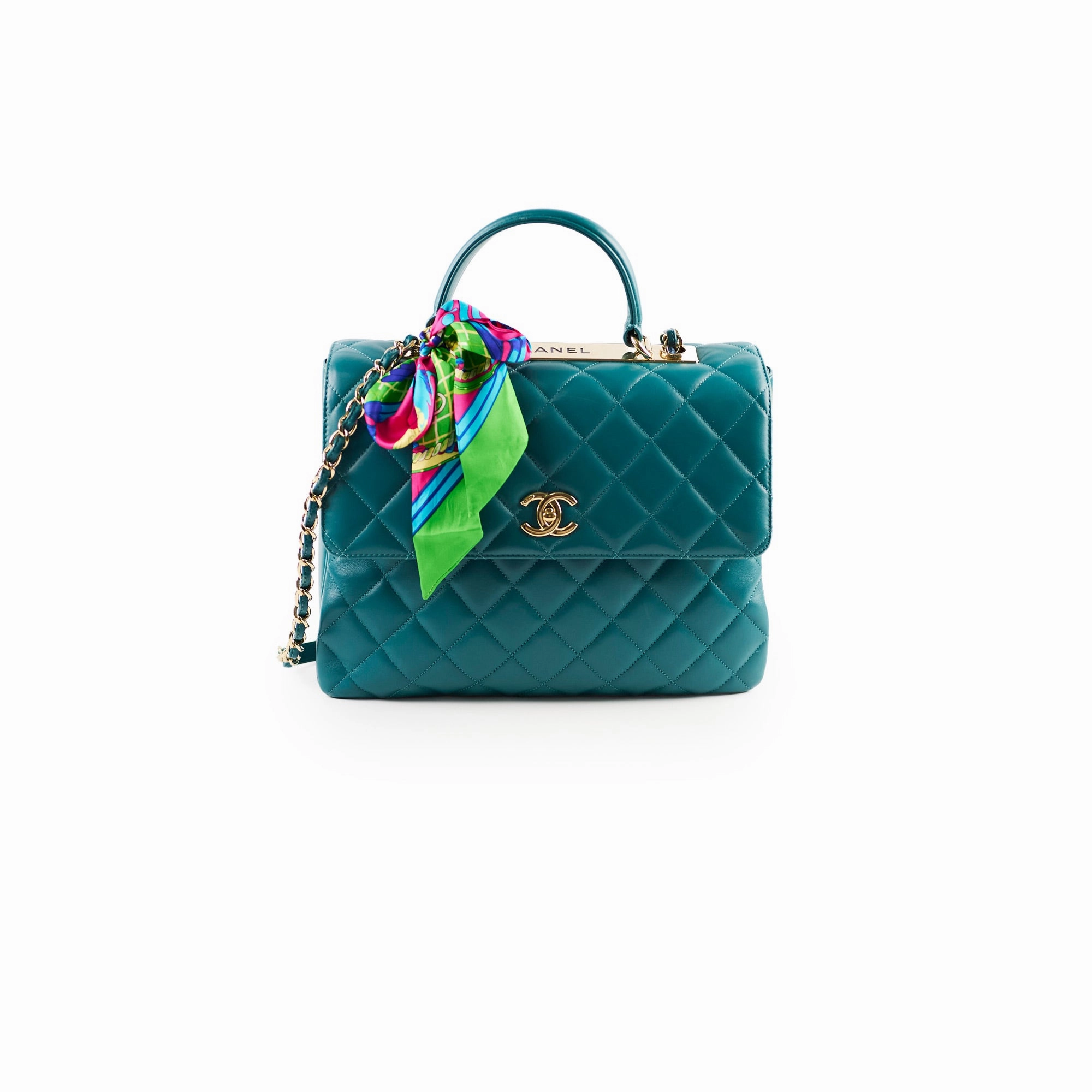 Chanel Large Trendy CC Lambskin Turquoise - Series 20