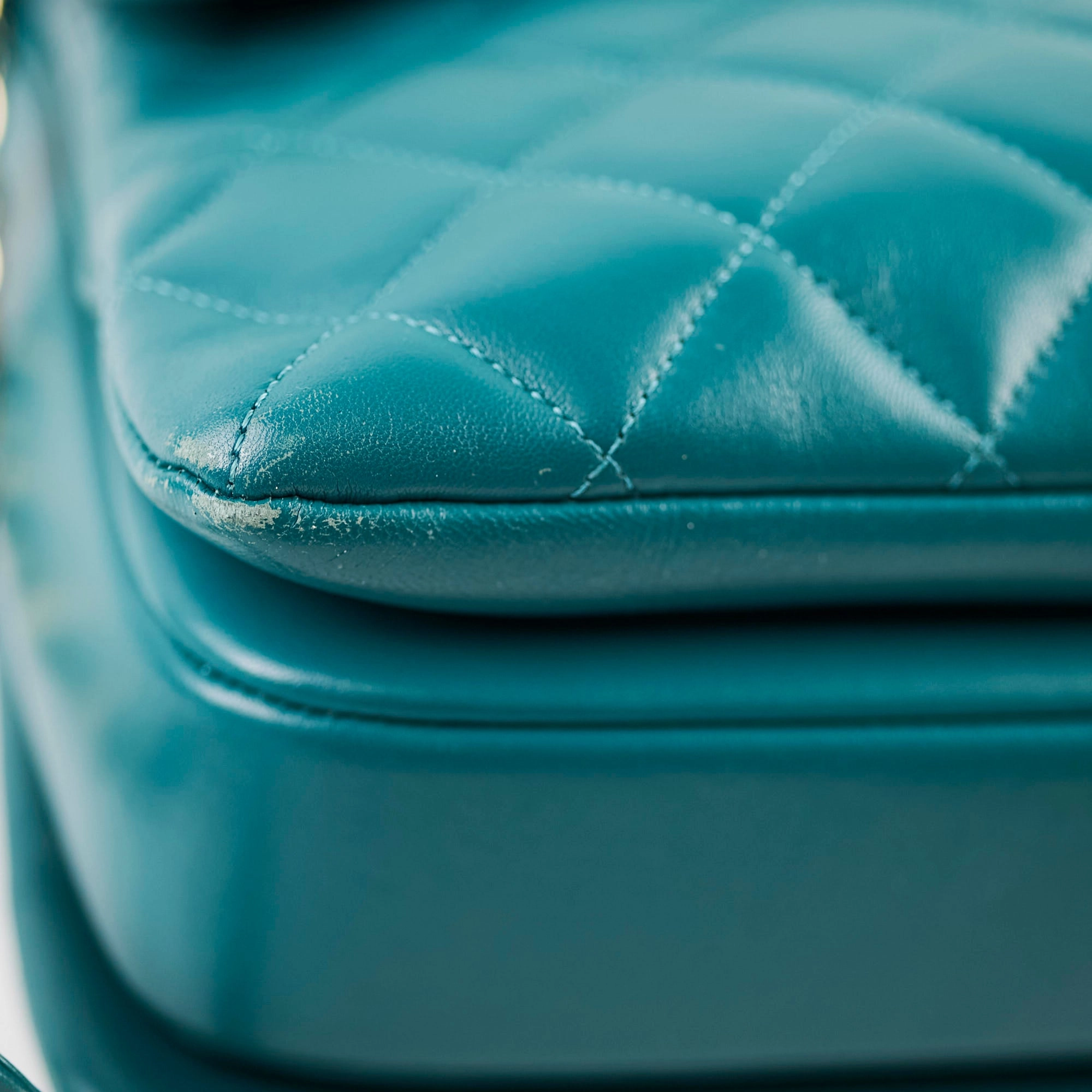 Chanel Large Trendy CC Lambskin Turquoise - Series 20