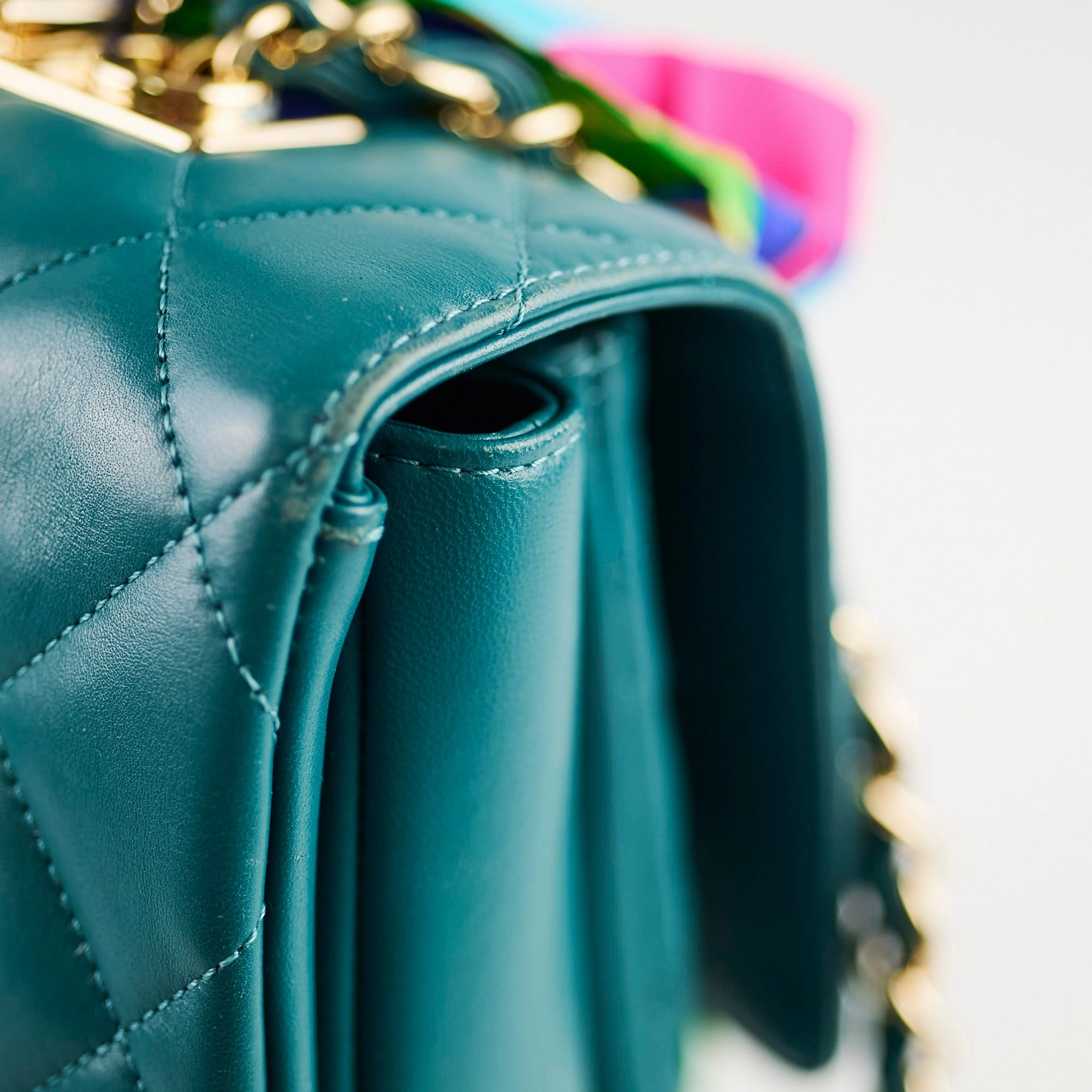 Chanel Large Trendy CC Lambskin Turquoise - Series 20