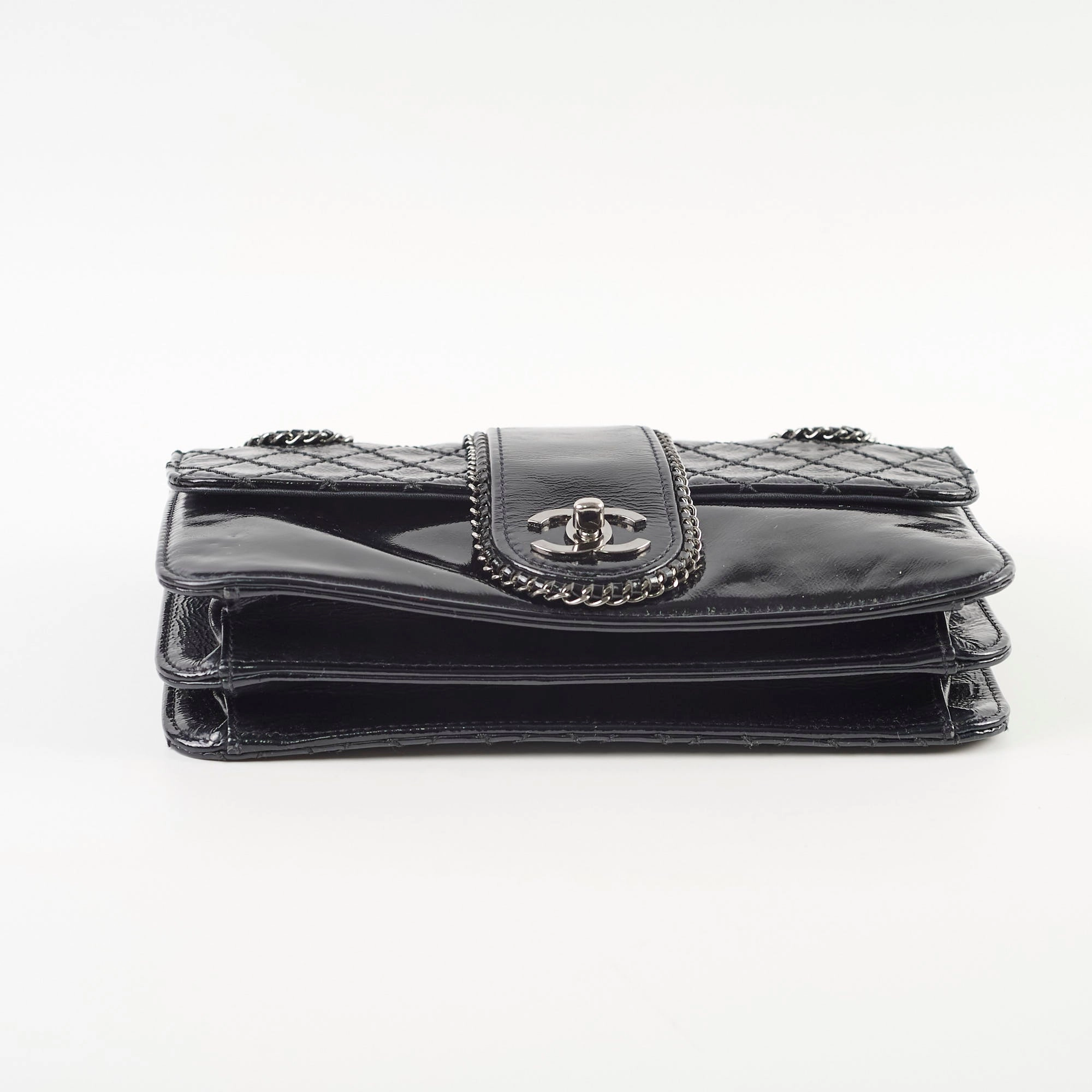 Chanel Madison Patent Shoulder Bag Black