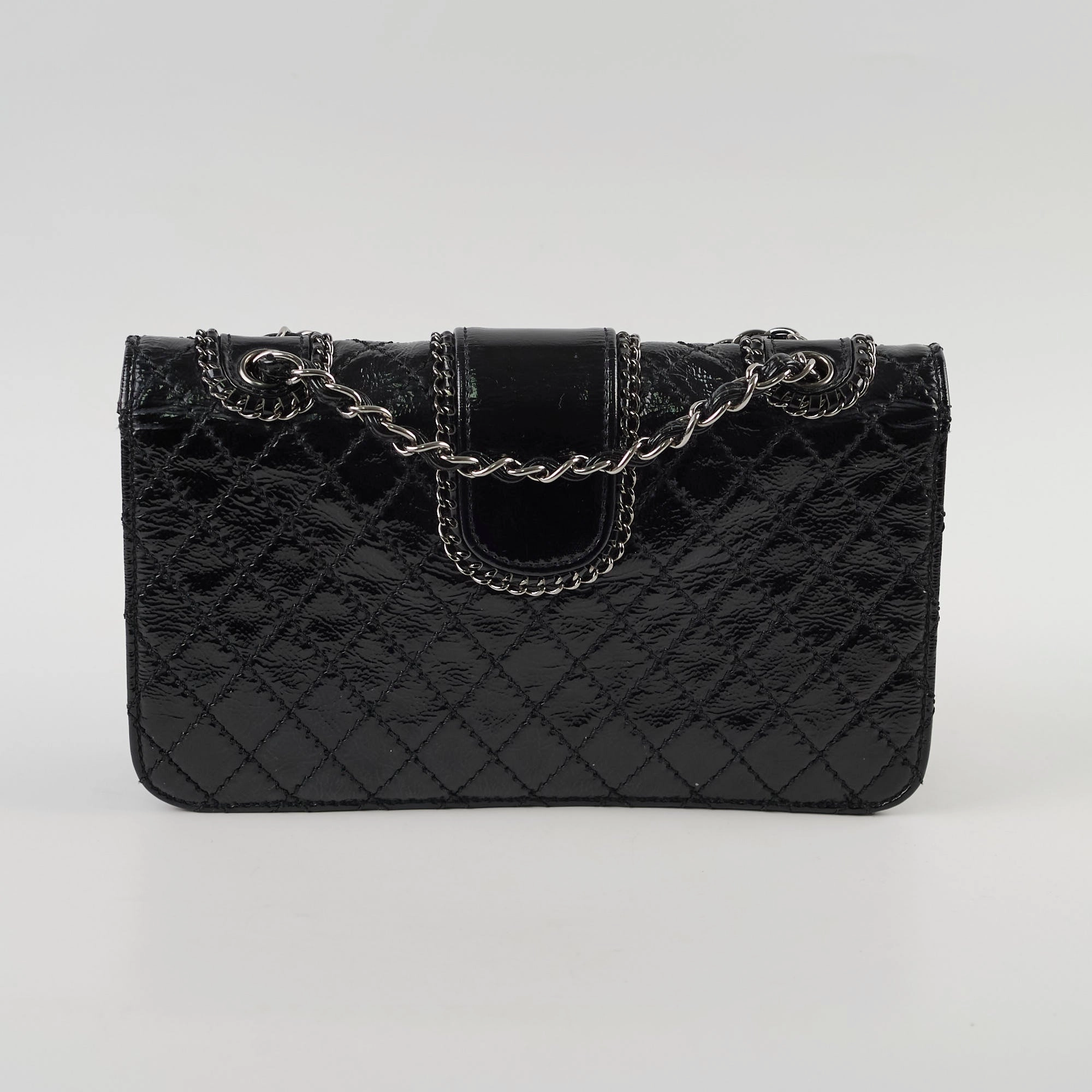 Chanel Madison Patent Shoulder Bag Black