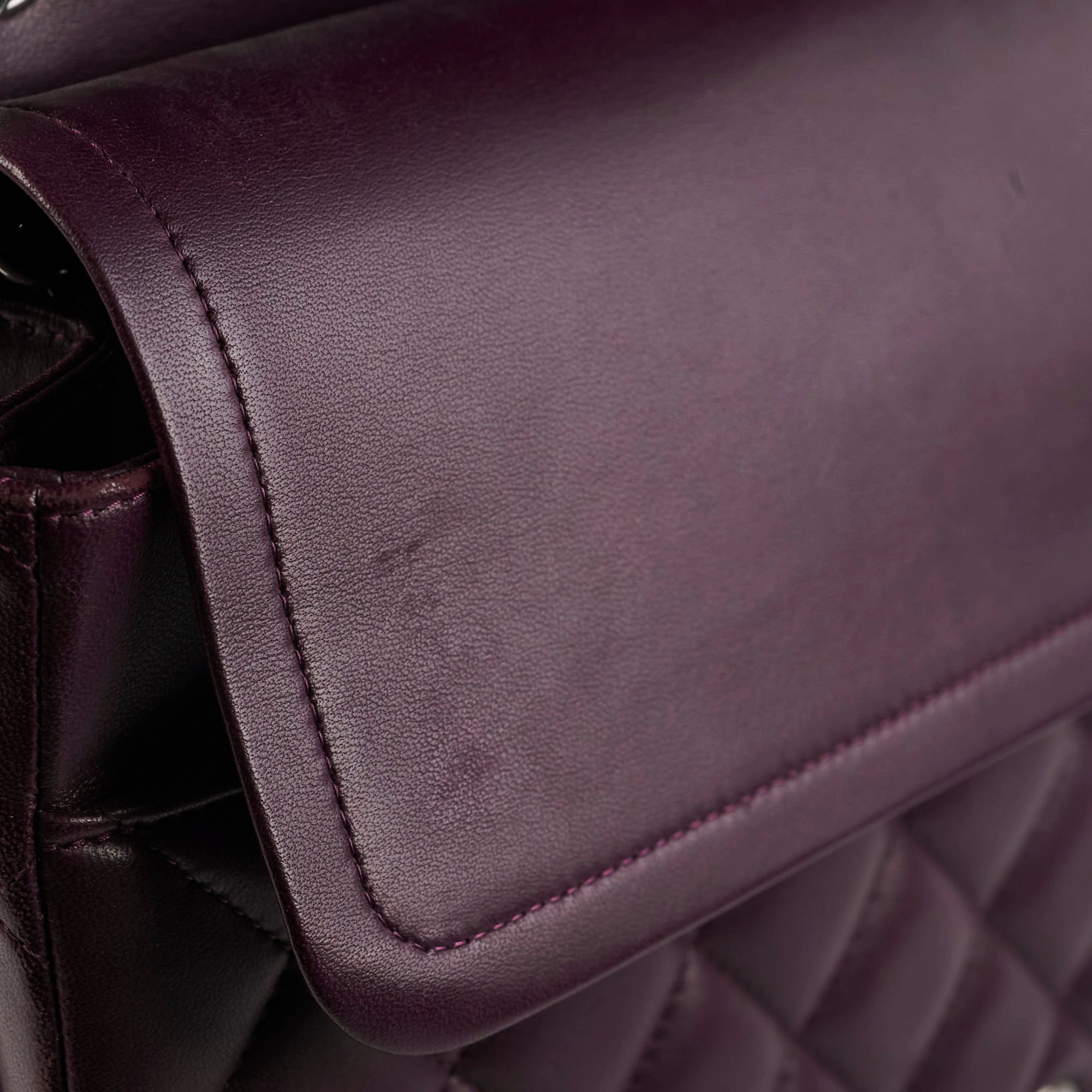 Chanel Maxi Lambskin Jumbo Dark Purple