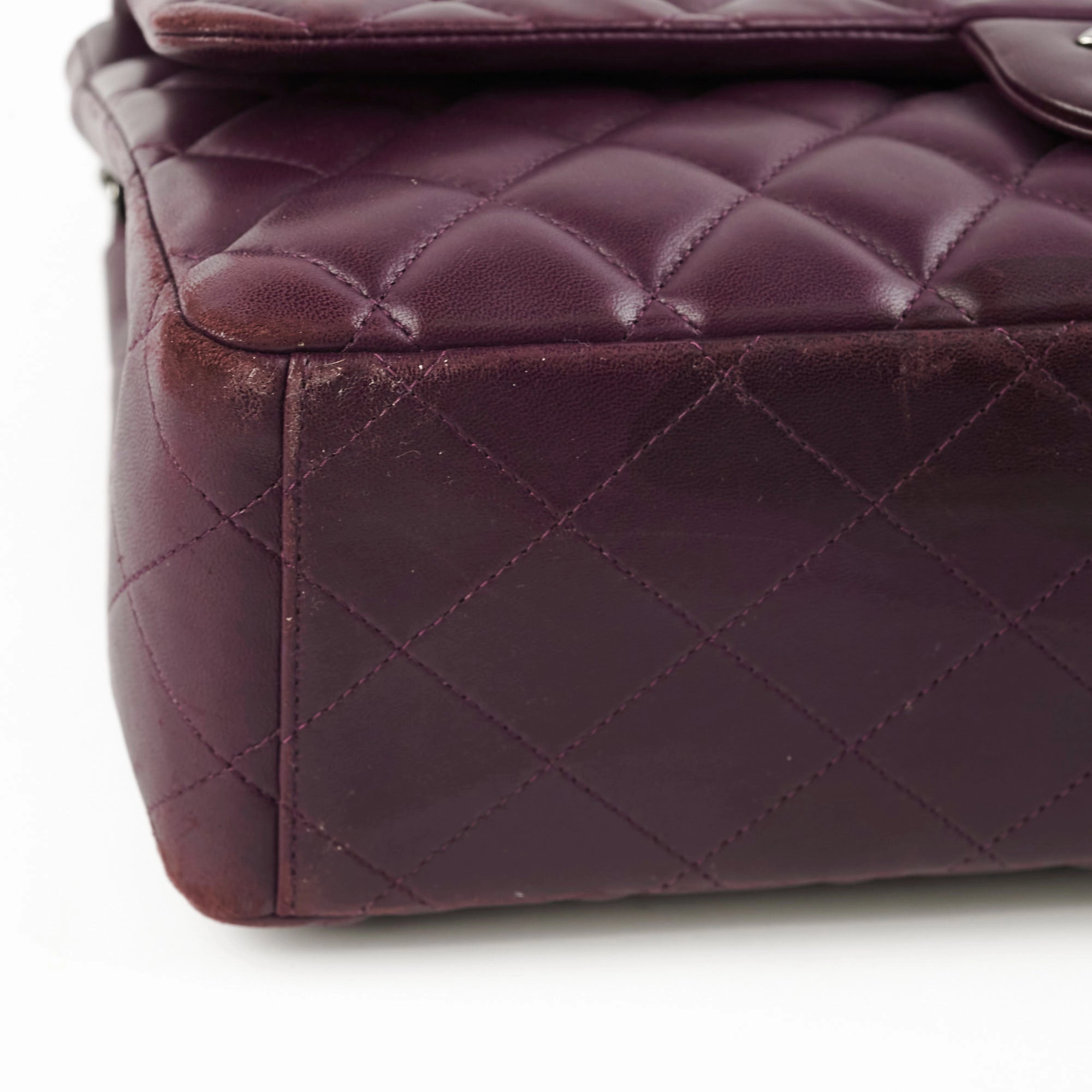 Chanel Maxi Lambskin Jumbo Dark Purple