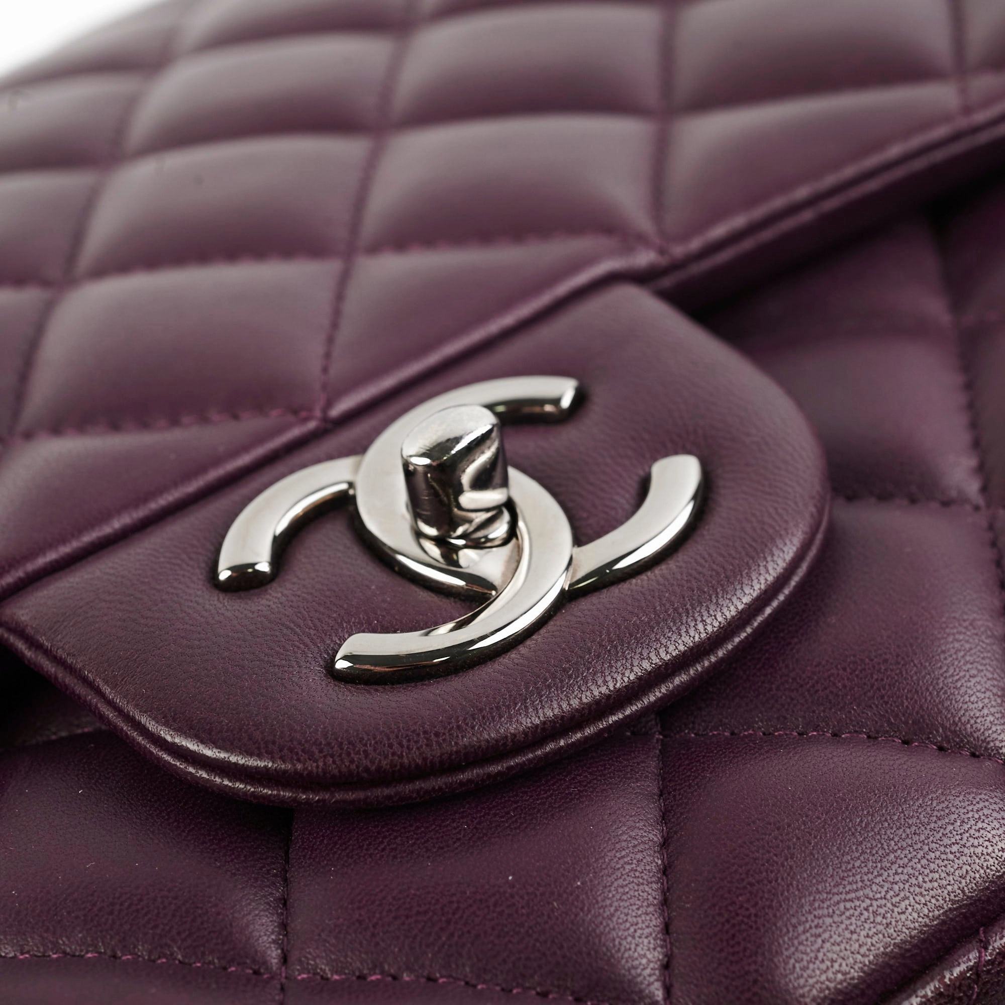 Chanel Maxi Lambskin Jumbo Dark Purple