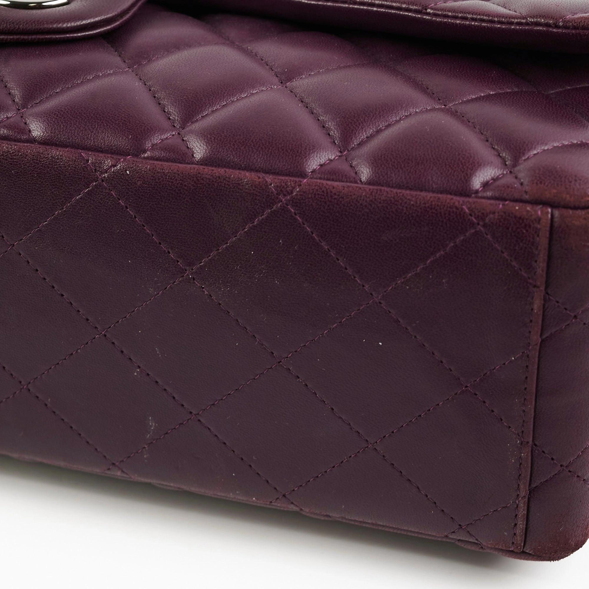 Chanel Maxi Lambskin Jumbo Dark Purple