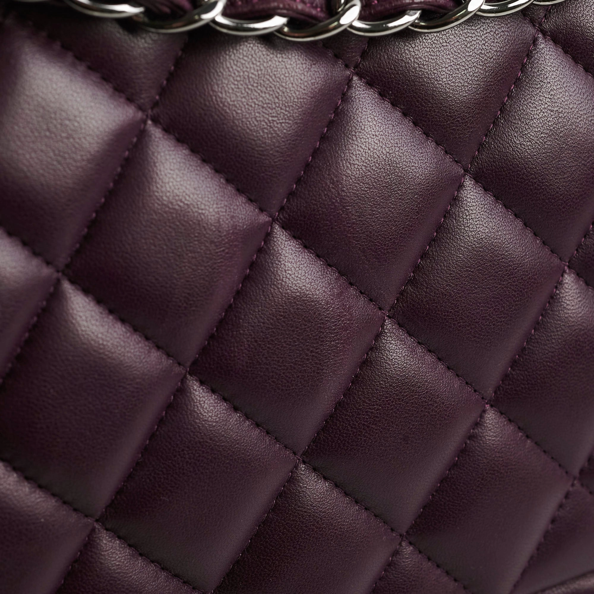 Chanel Maxi Lambskin Jumbo Dark Purple