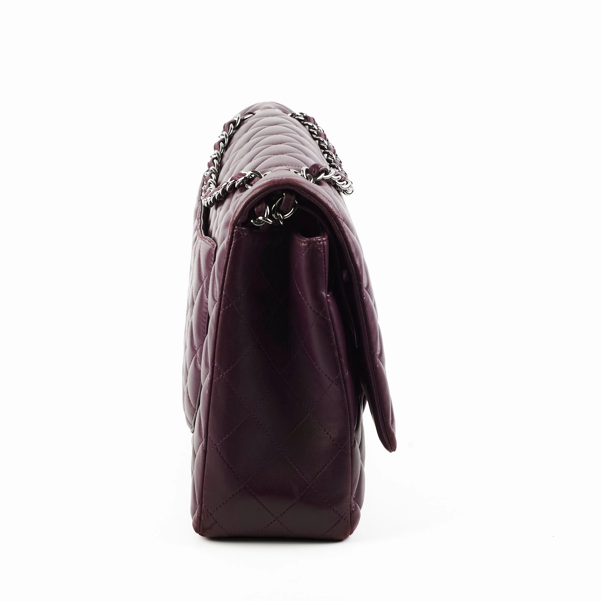 Chanel Maxi Lambskin Jumbo Dark Purple