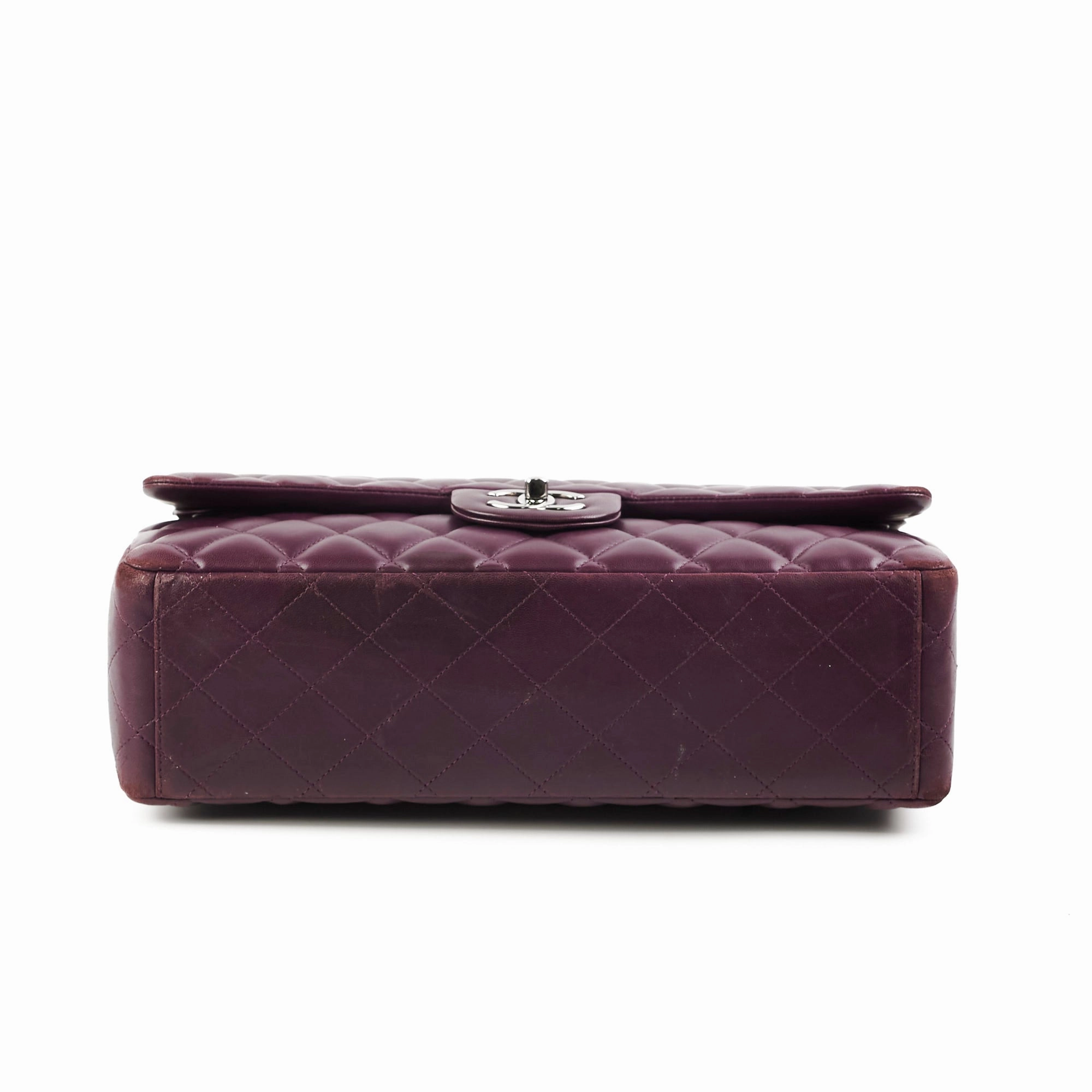 Chanel Maxi Lambskin Jumbo Dark Purple