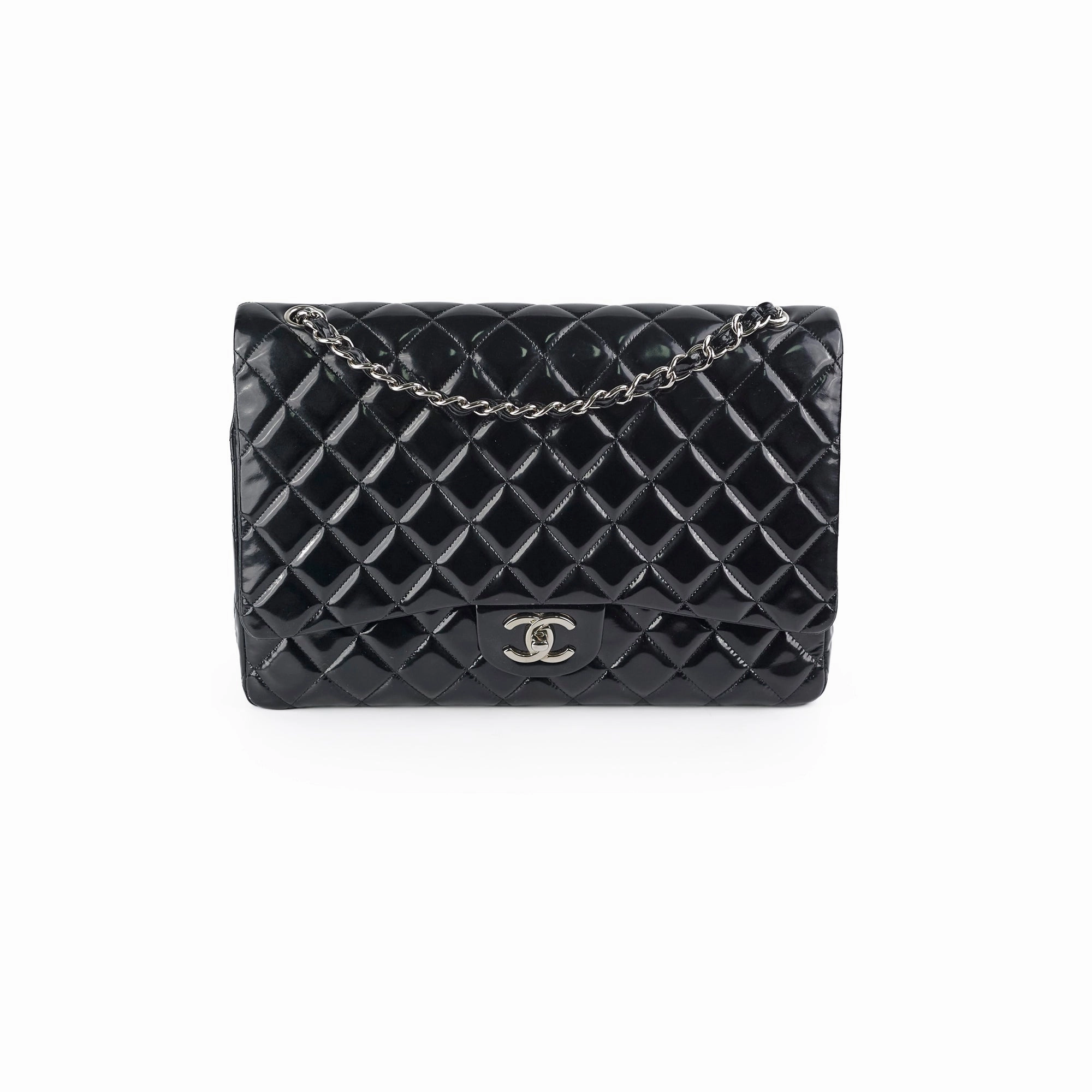 Chanel Maxi Patent Flap Black 20 Series