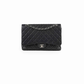 Chanel Maxi Single Flap Black Caviar SHW