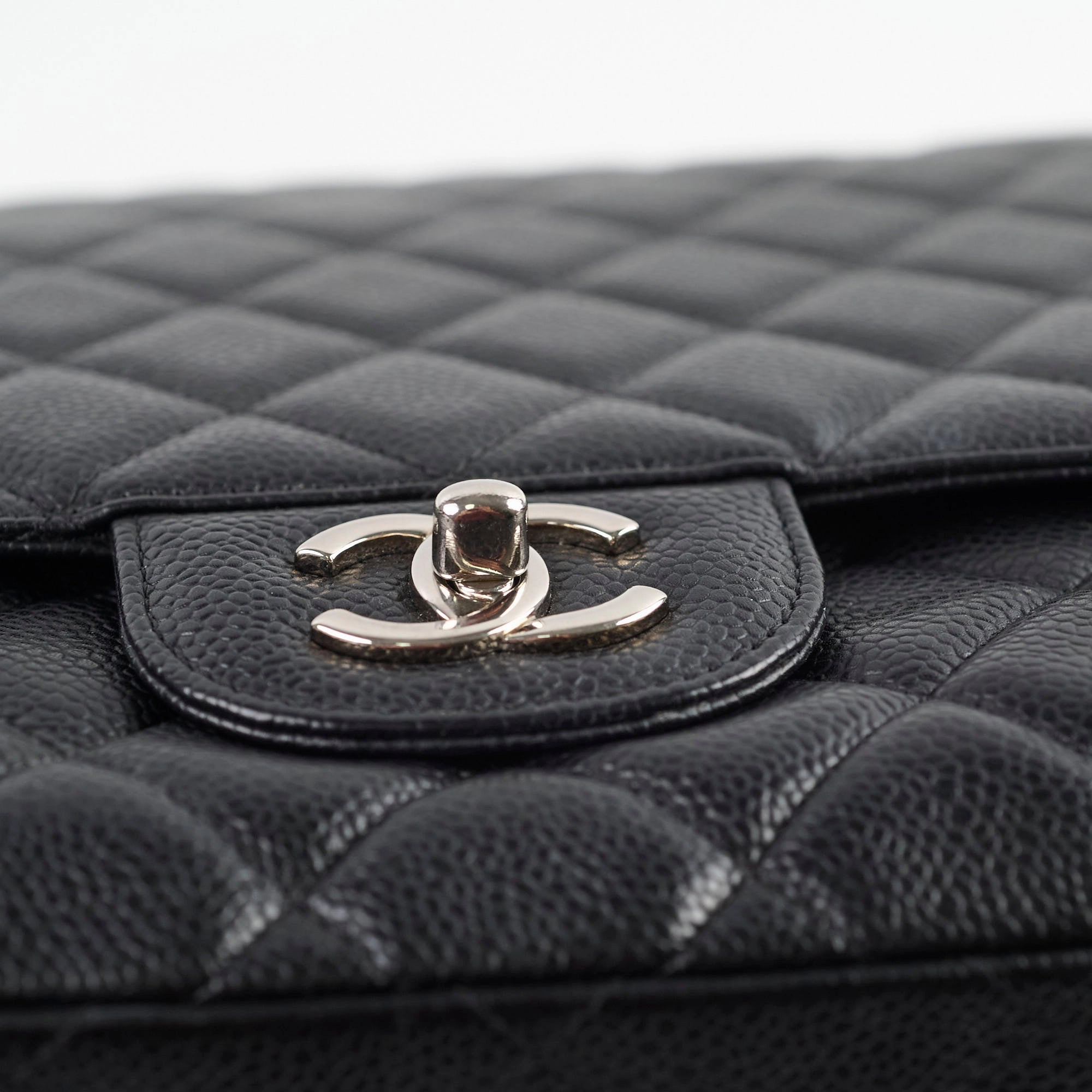 Chanel Maxi Single Flap Black Caviar SHW