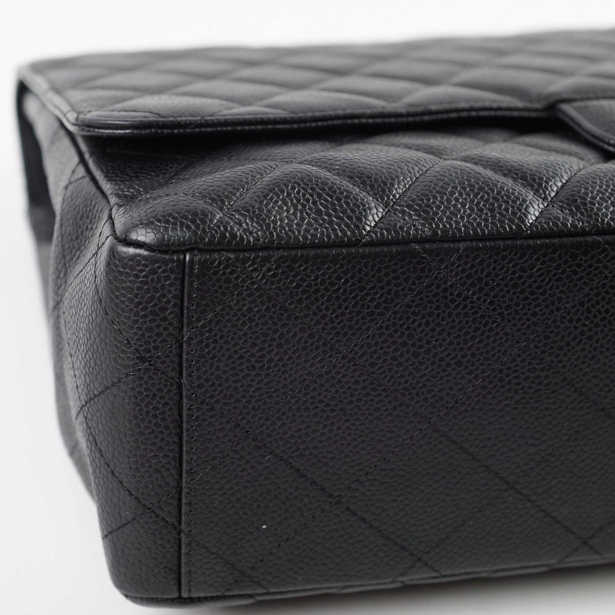 Chanel Maxi Single Flap Black Caviar SHW