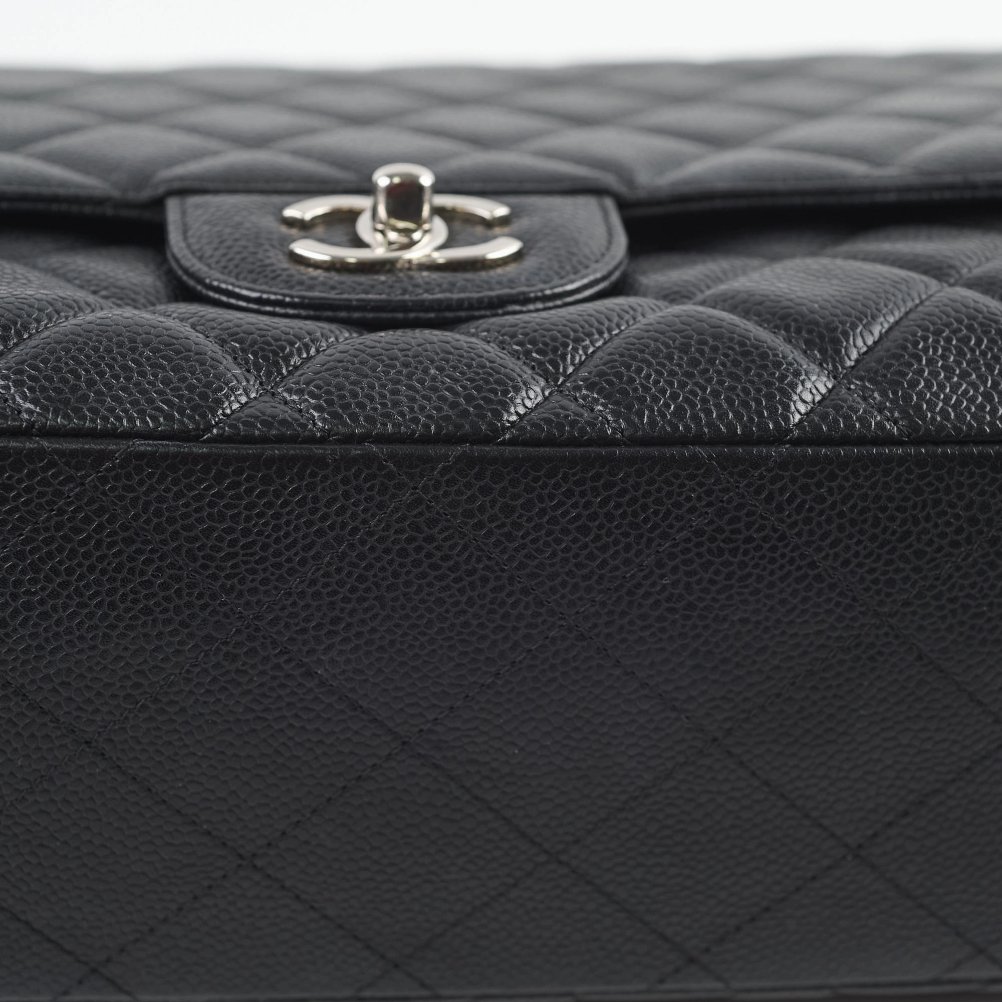 Chanel Maxi Single Flap Black Caviar SHW