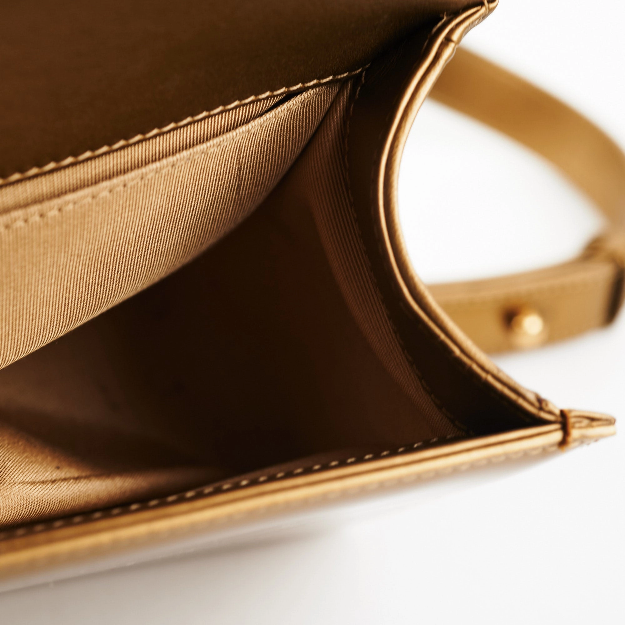 Chanel Medium Boy Patent Gold