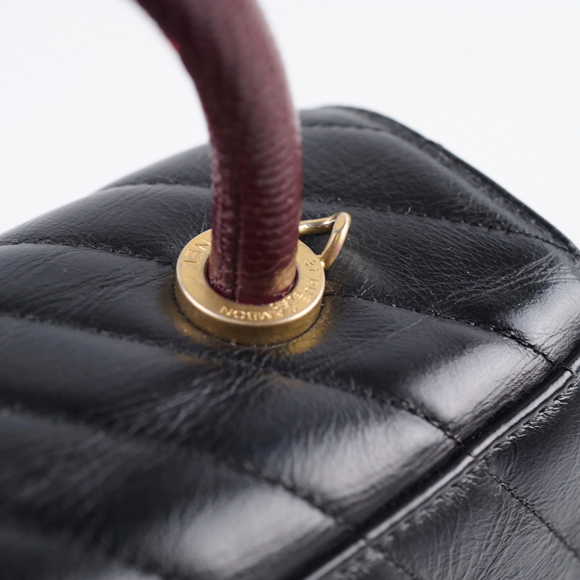 Chanel Medium Chevron Coco Handle Black
