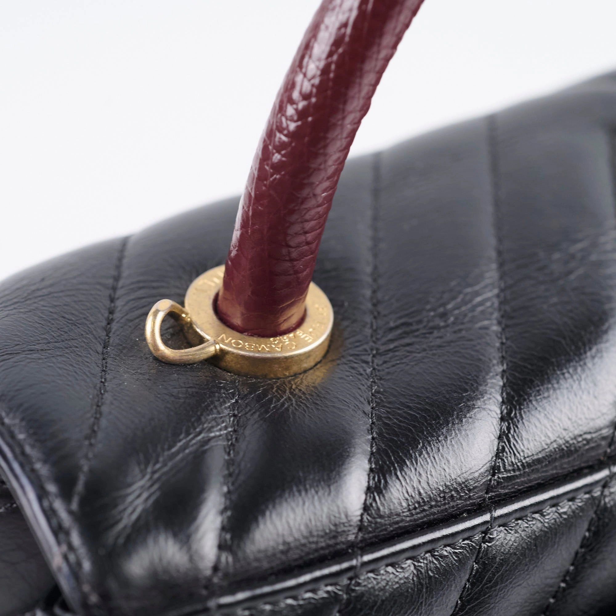 Chanel Medium Chevron Coco Handle Black