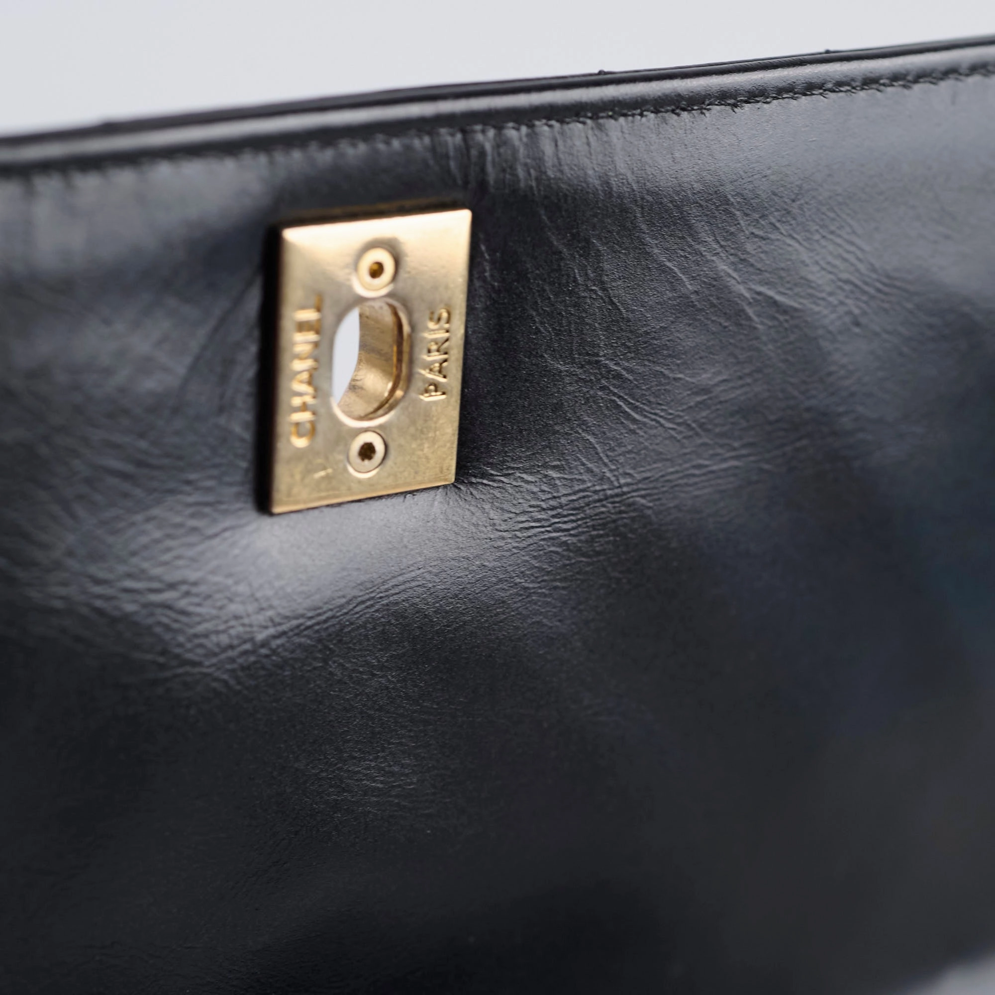 Chanel Medium Chevron Coco Handle Black