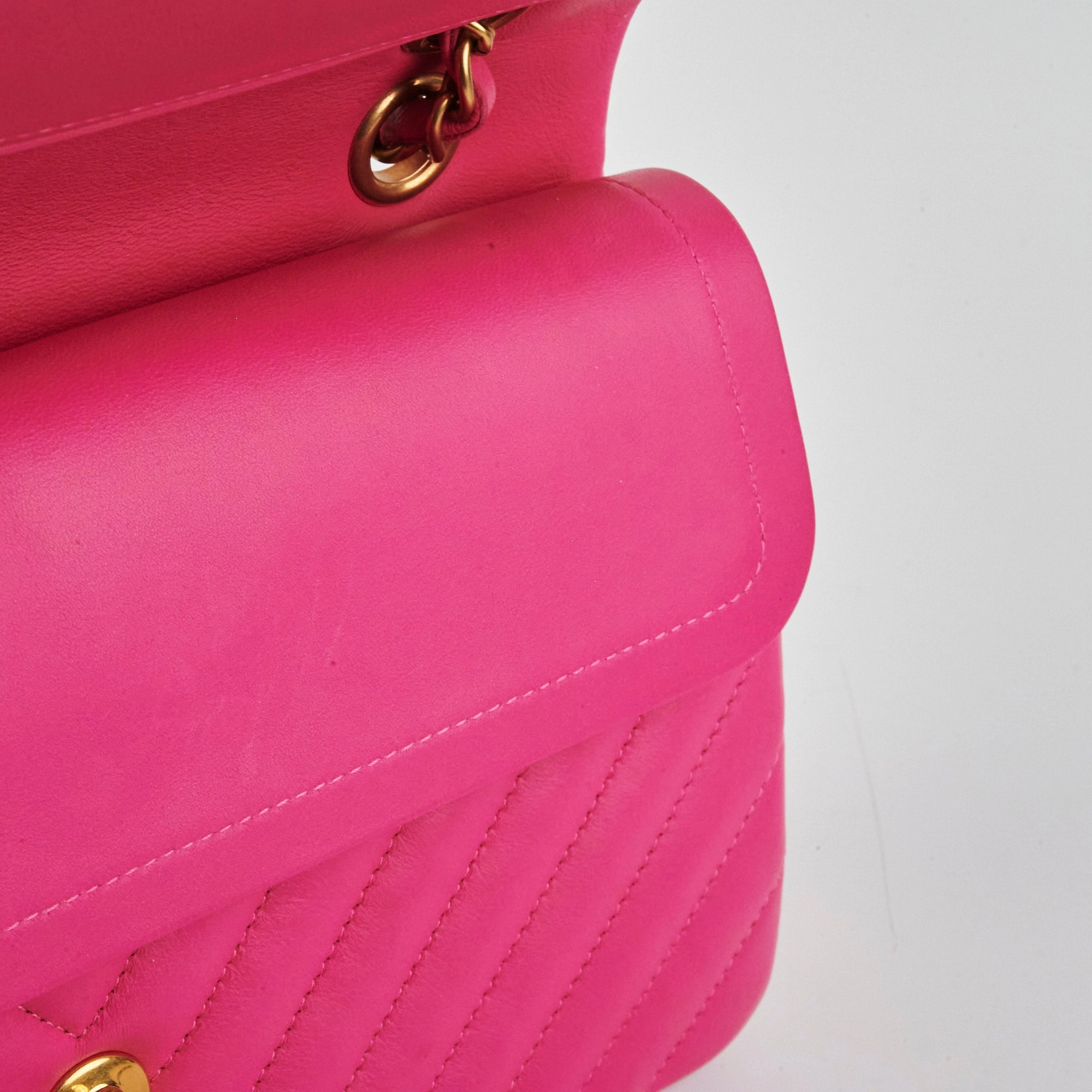 Chanel Medium Classic Flap Chevron Lambskin Pink