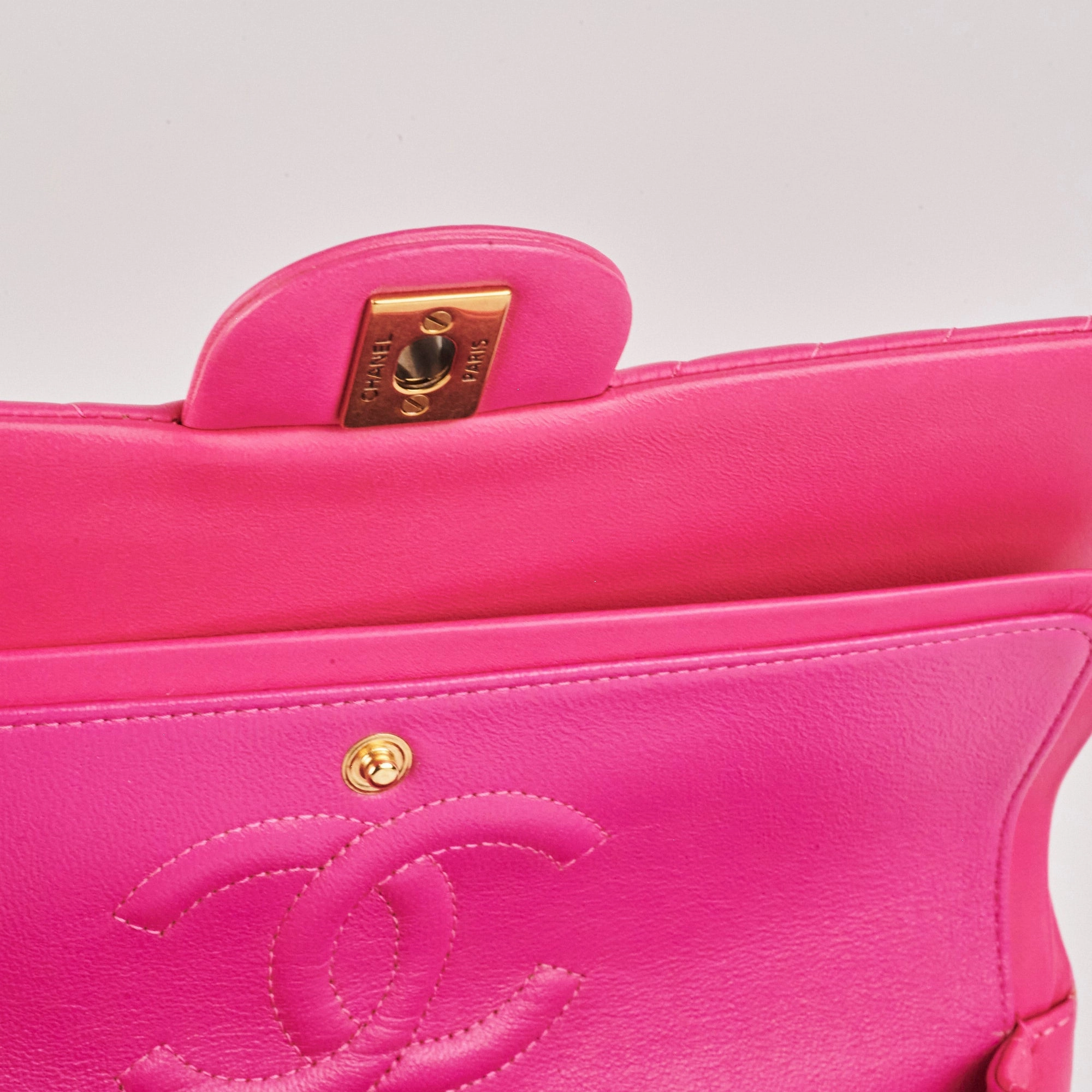 Chanel Medium Classic Flap Chevron Lambskin Pink