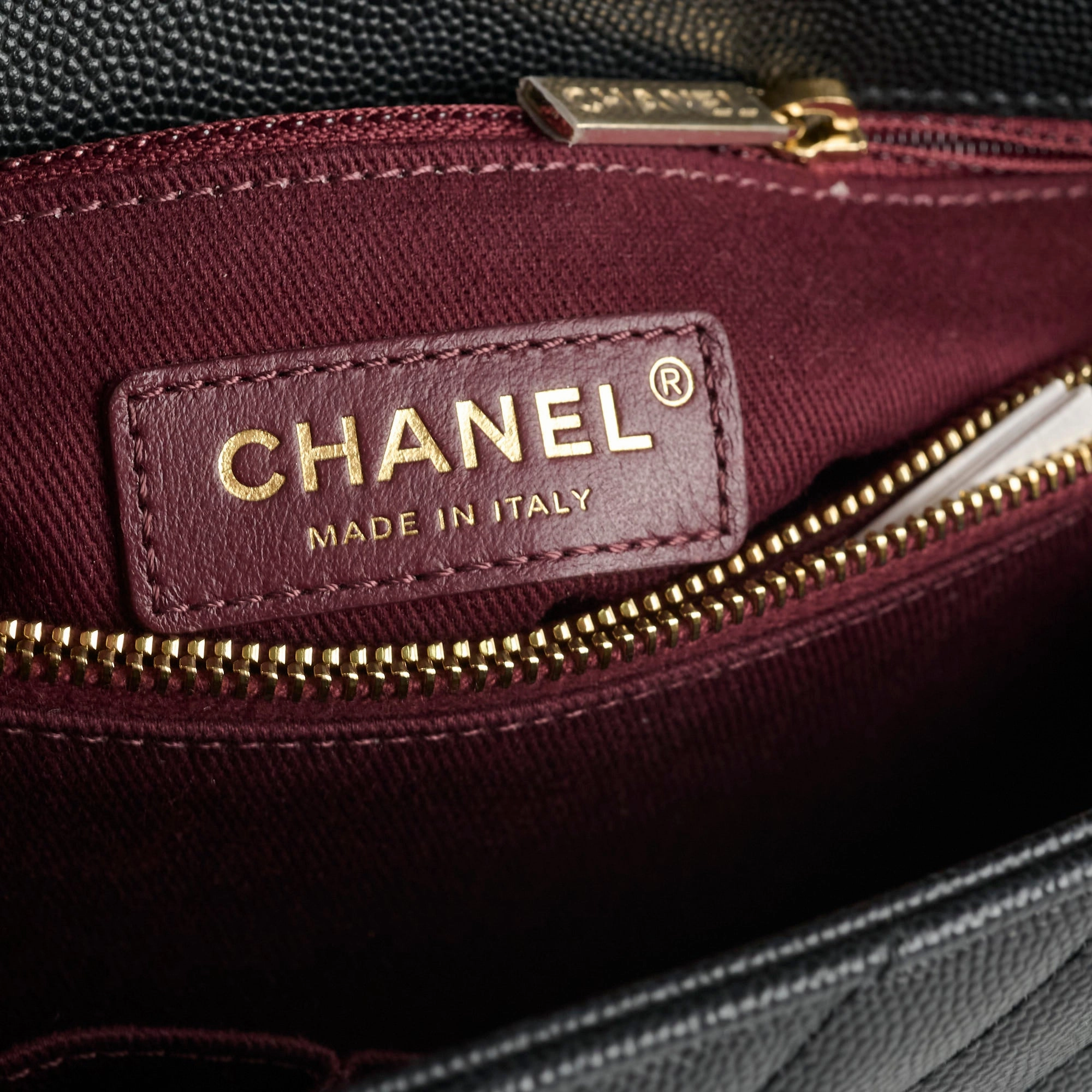 Chanel Medium Coco Handle (Lizard Top Handle) Black Chevron