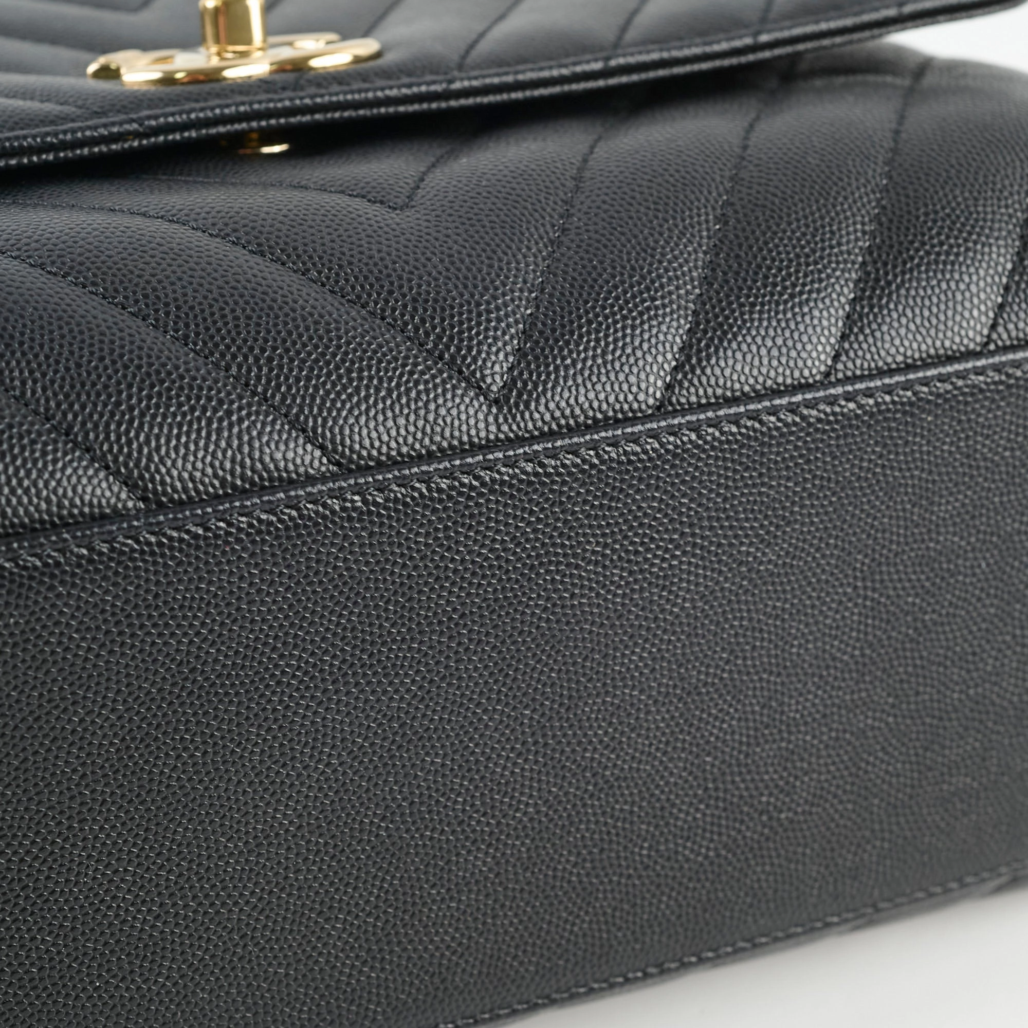 Chanel Medium Coco Handle (Lizard Top Handle) Black Chevron