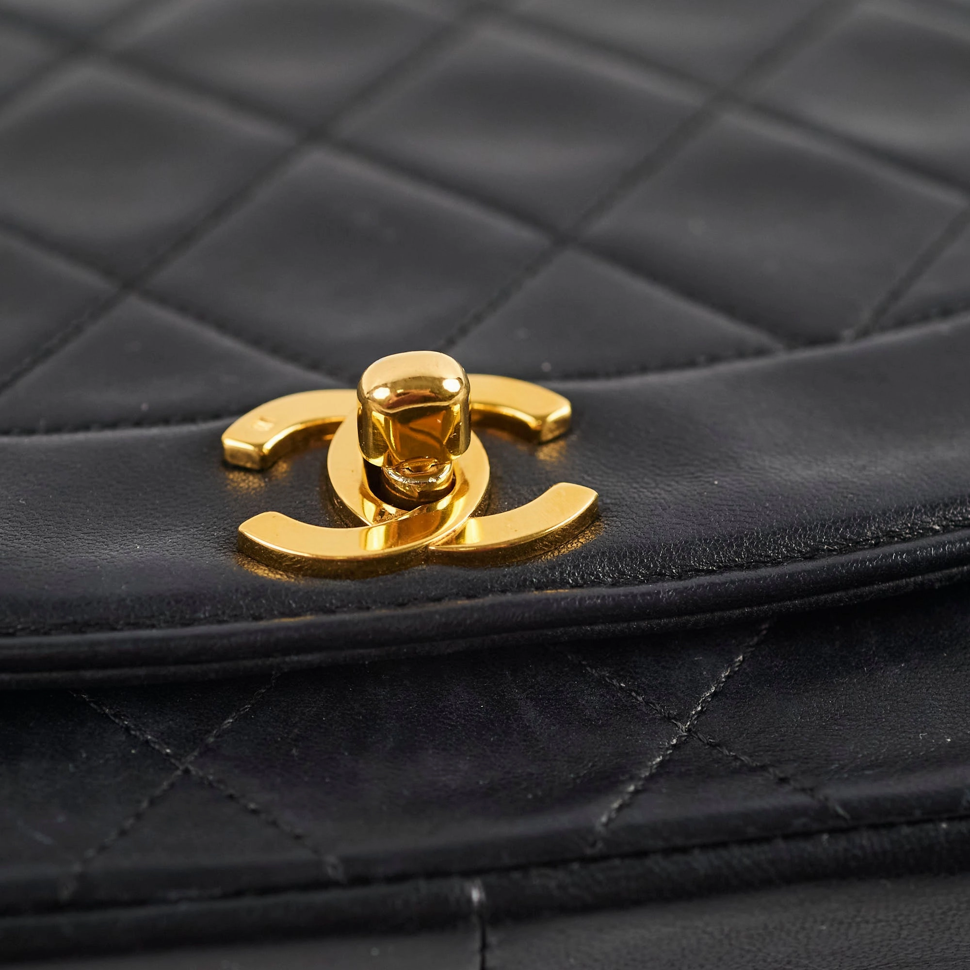 Chanel Medium Diana Bag Black Lambskin