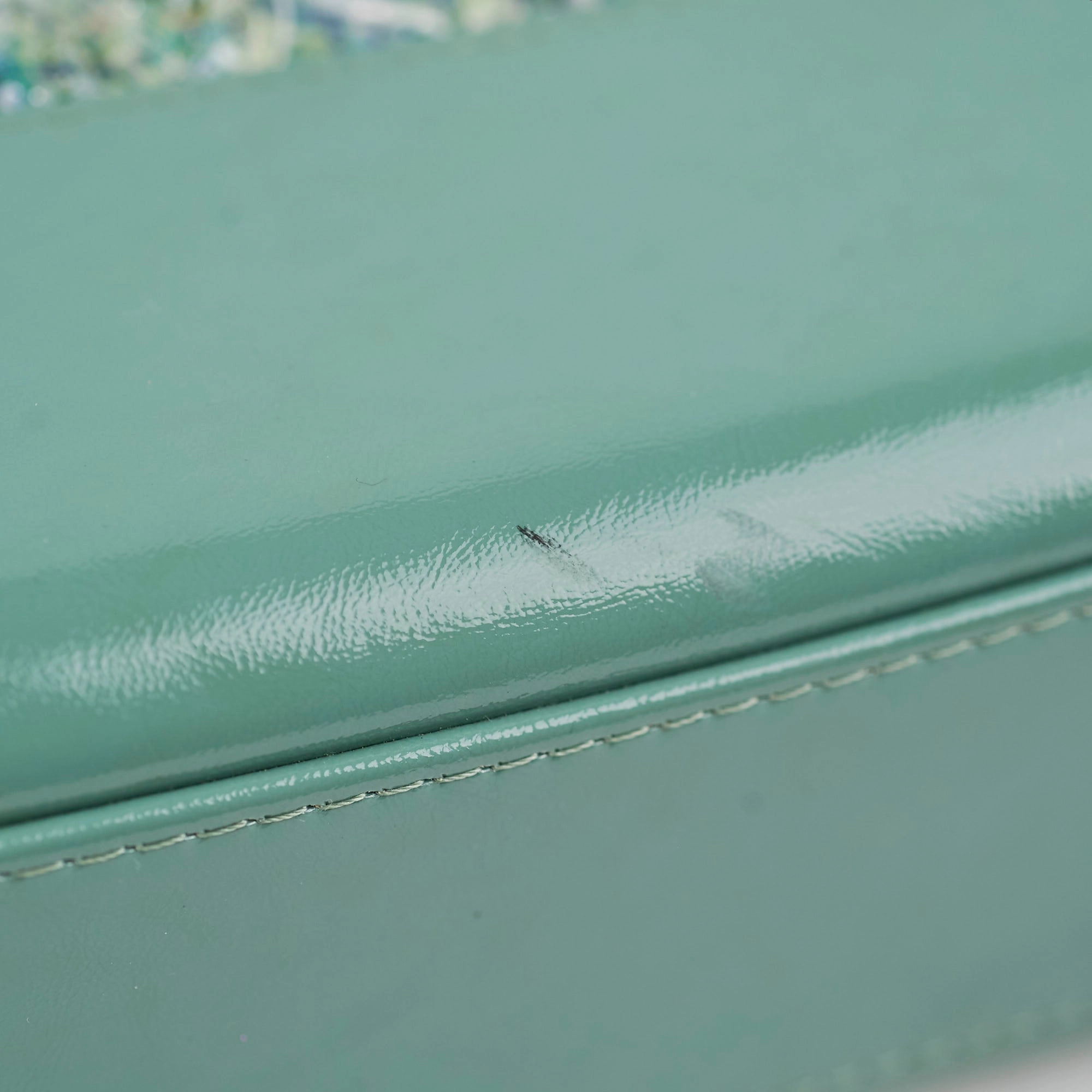 Chanel Medium Gabrielle Green Tweed/PVC- Series 25