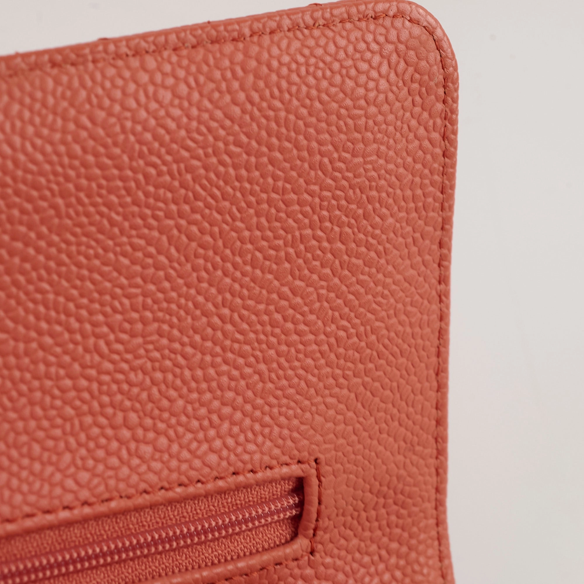 Chanel Medium/Large 24k plated caviar classic flap salmon