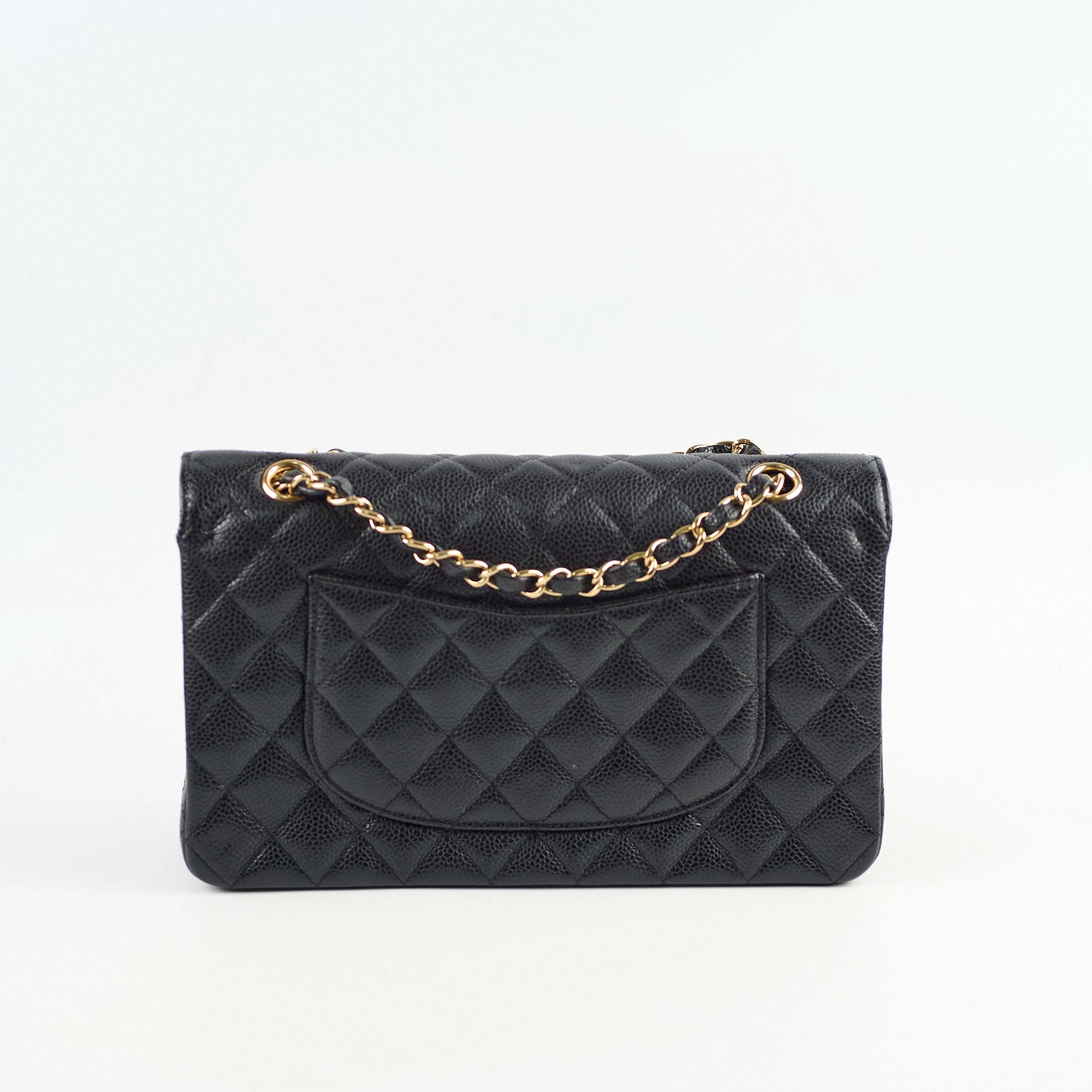 Chanel Medium/Large Caviar 24k Double Classic Flap Black