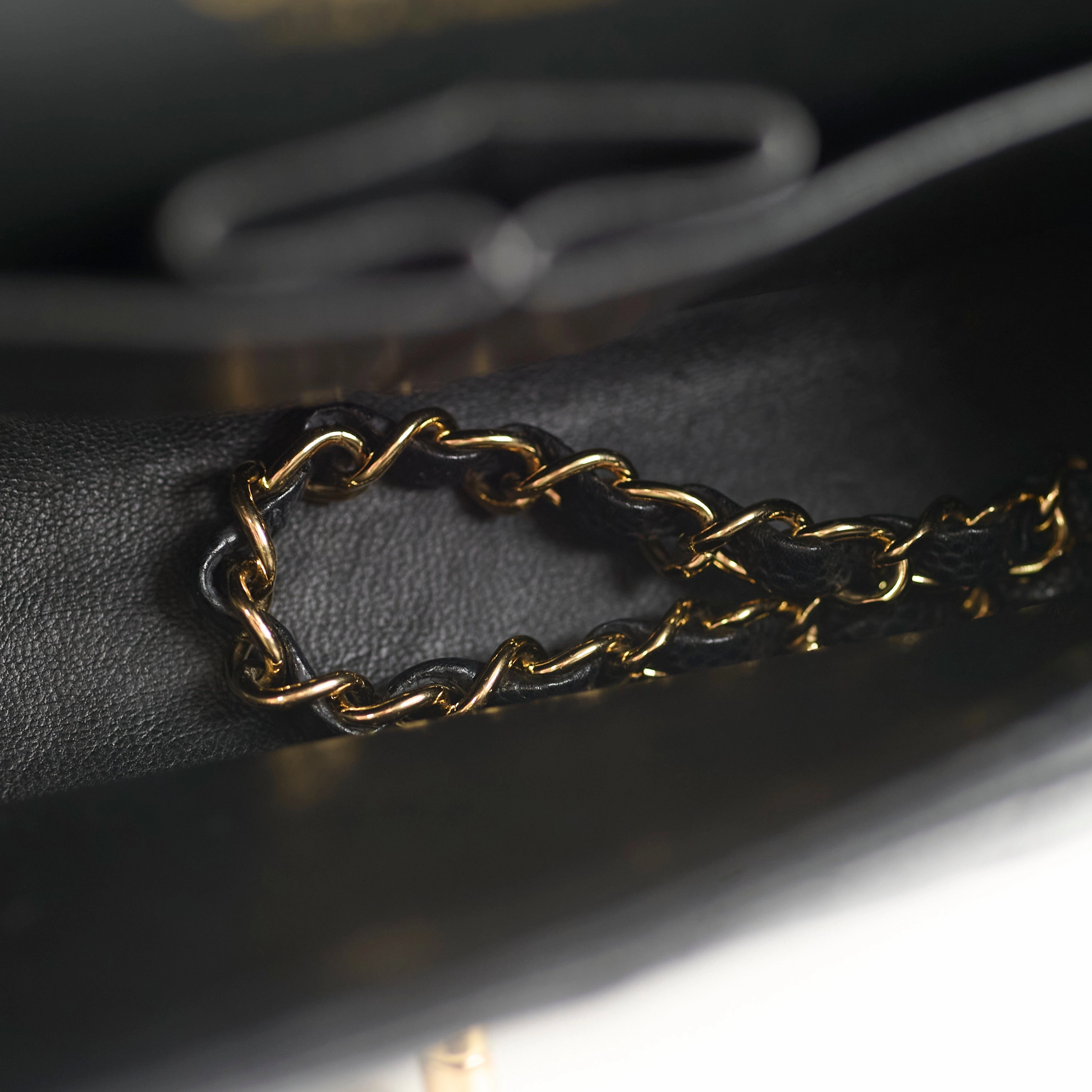 Chanel Medium/Large Caviar 24k Double Classic Flap Black