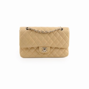 Chanel Medium/Large Caviar Double Classic Flap Beige