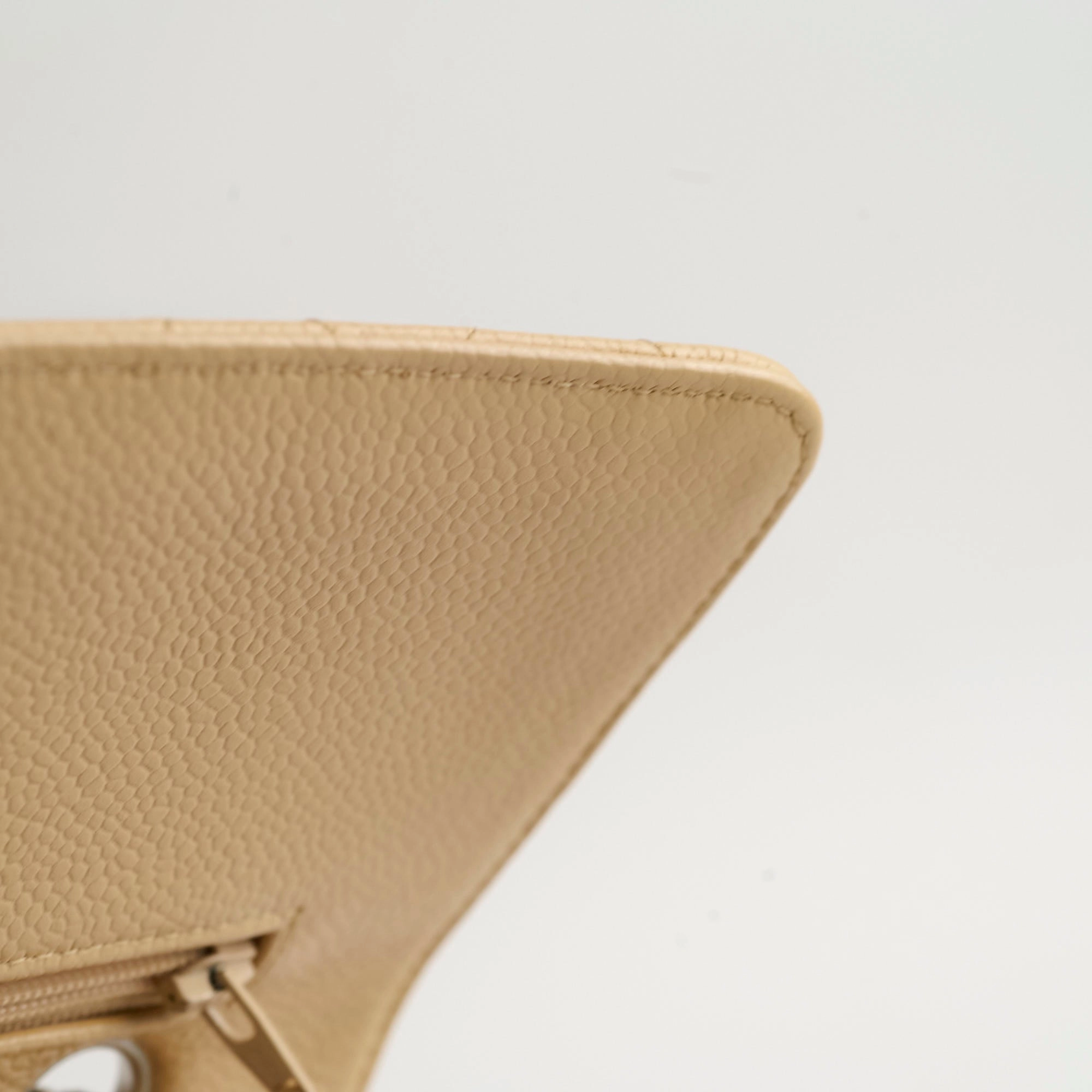 Chanel Medium/Large Caviar Double Classic Flap Beige