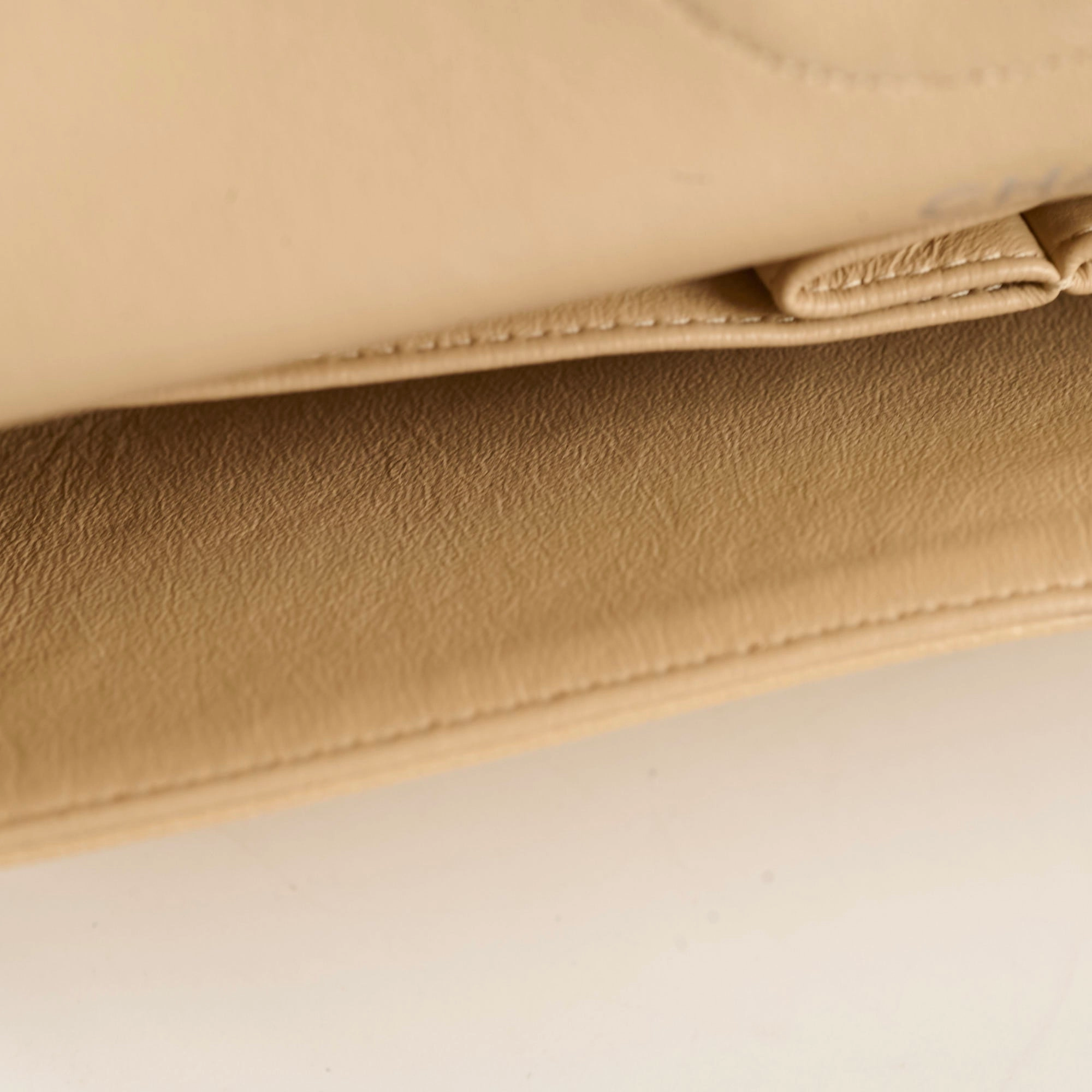 Chanel Medium/Large Caviar Double Classic Flap Beige