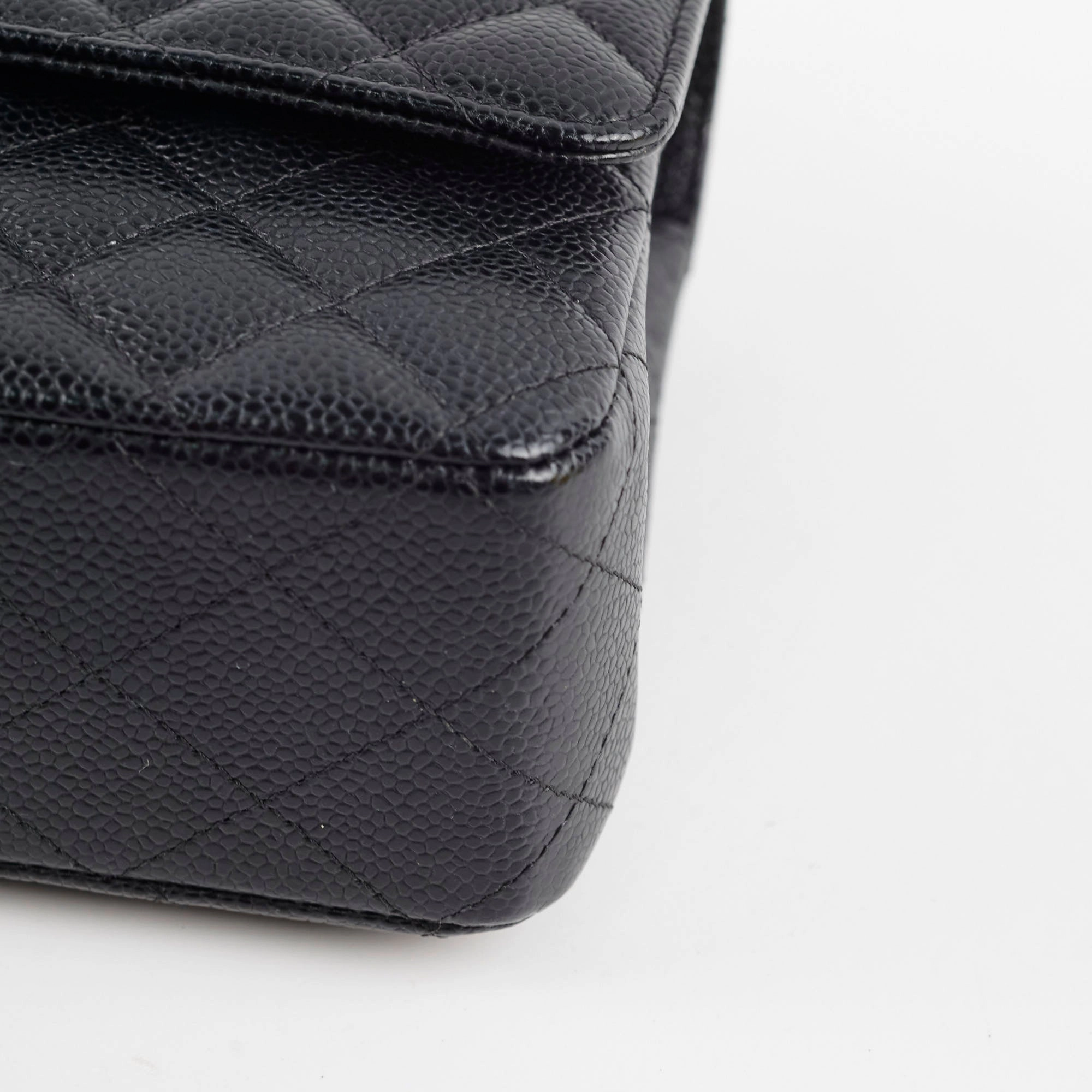 Chanel Medium/Large Caviar Double Classic Flap Black