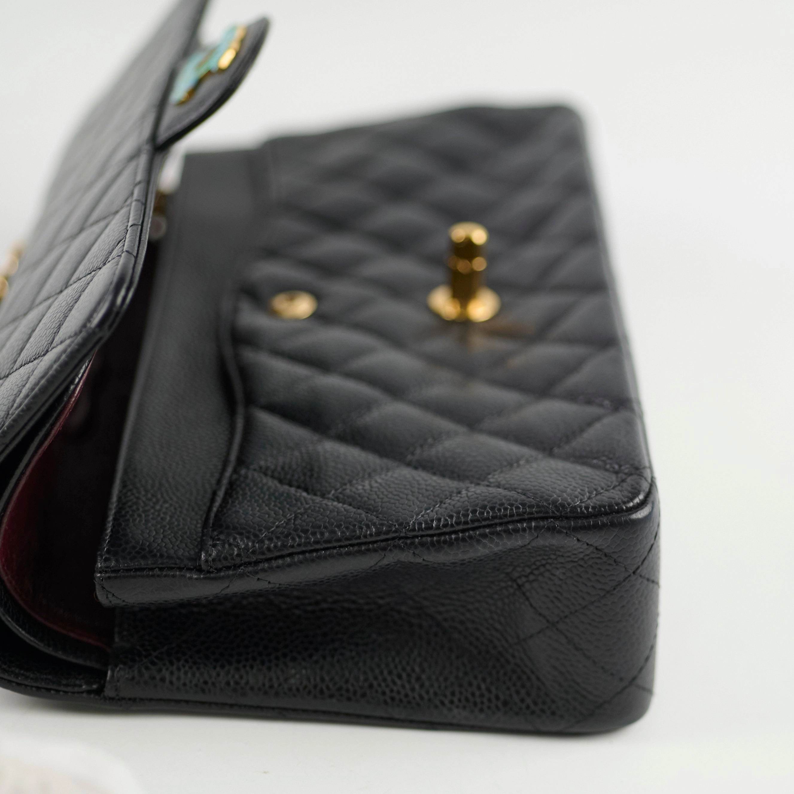 Chanel Medium/Large Caviar Double Classic Flap Black