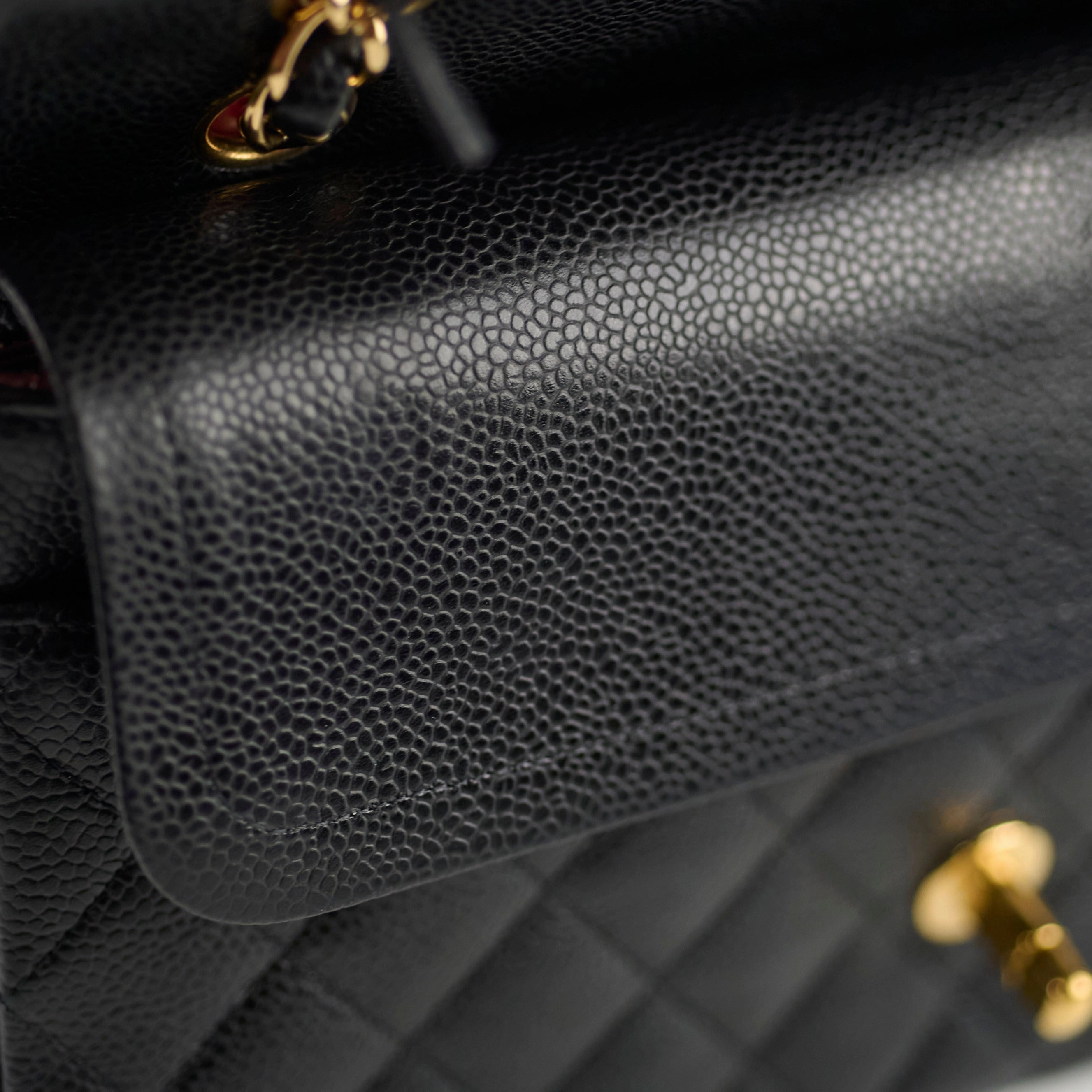 Chanel Medium/Large Caviar Double Classic Flap Black