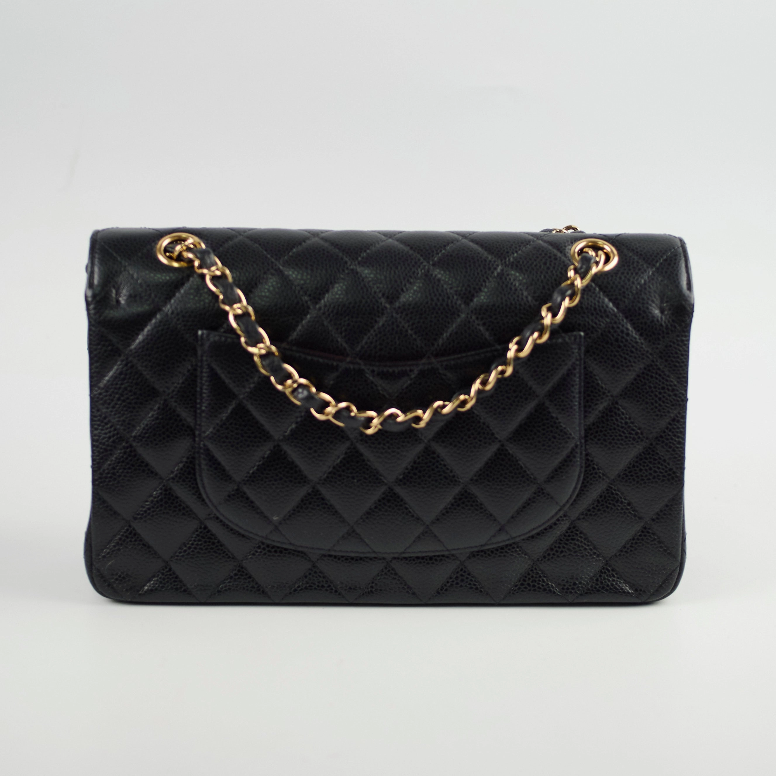 Chanel Medium/Large Caviar Double Classic Flap Black