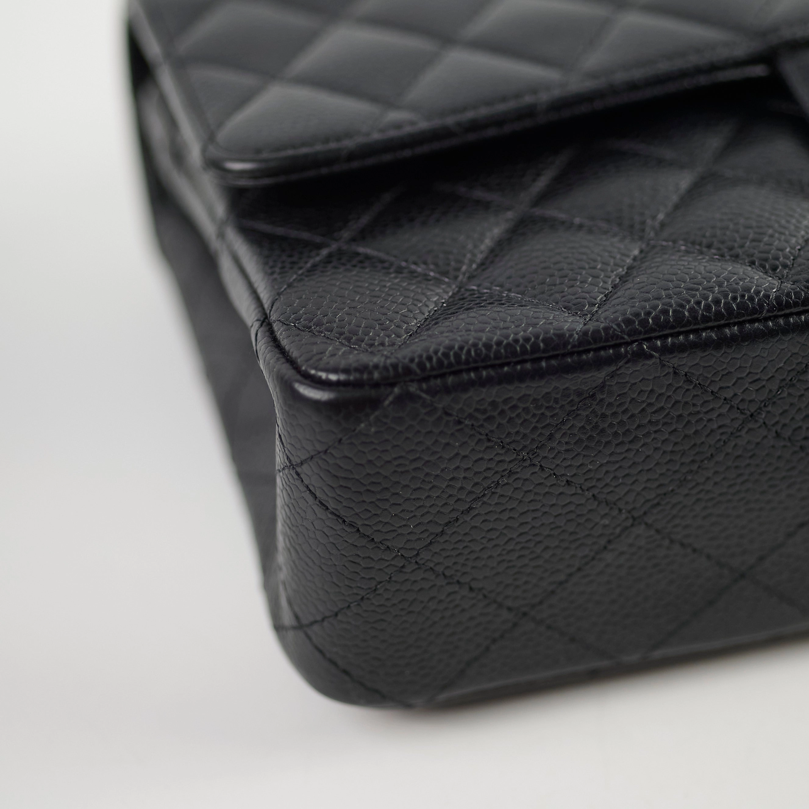 Chanel Medium/Large Caviar Double Classic Flap Black