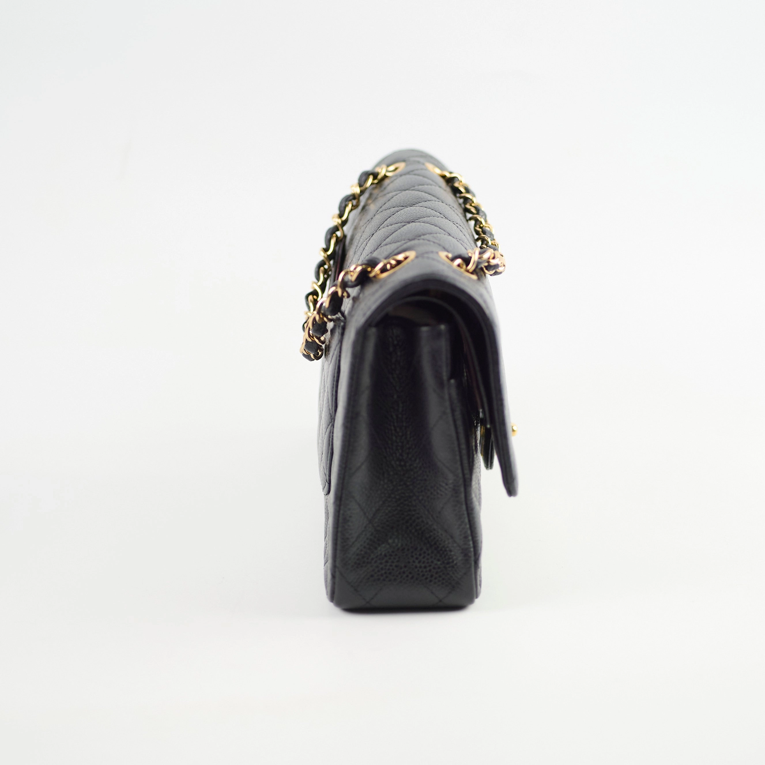 Chanel Medium/Large Caviar Double Classic Flap Black