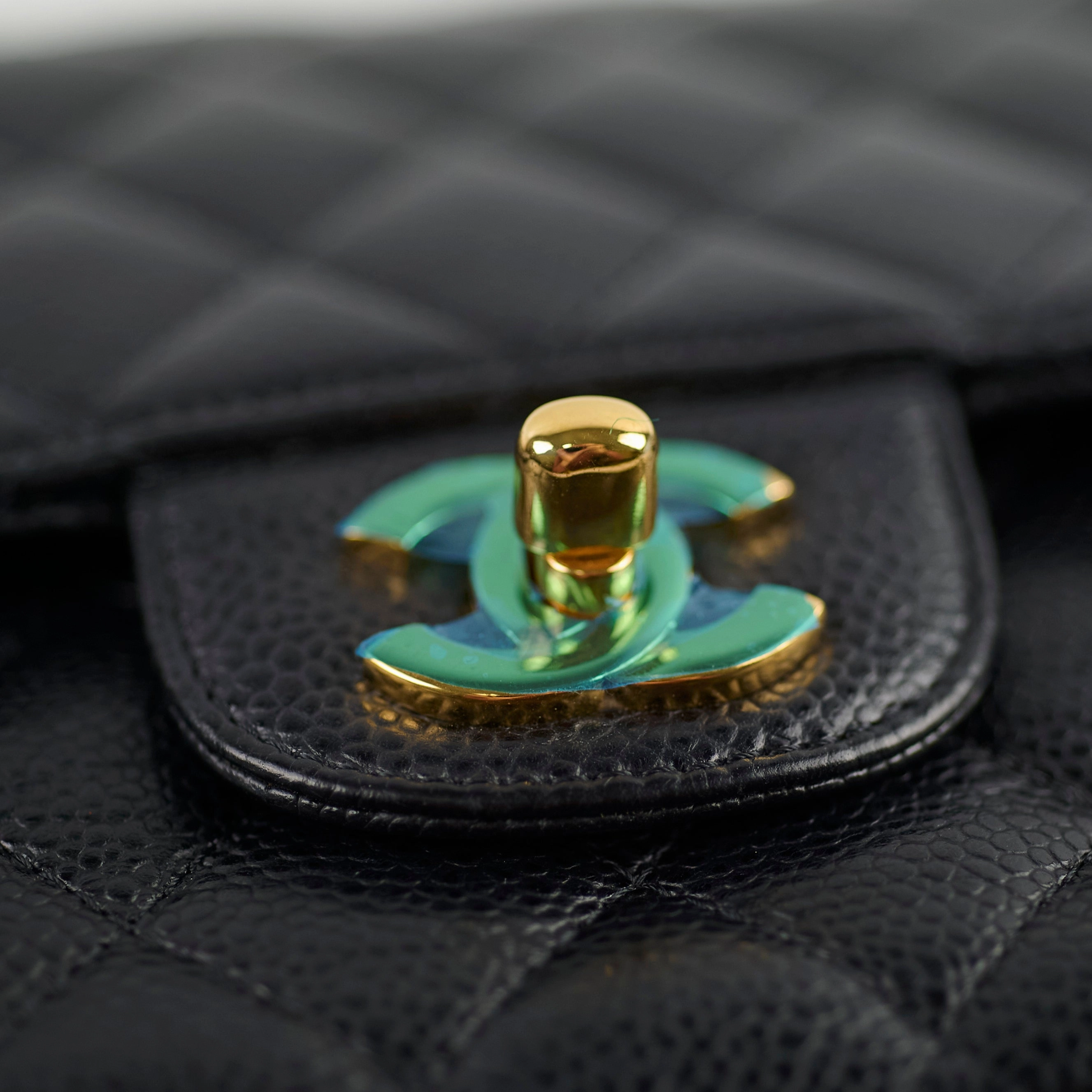 Chanel Medium/Large Caviar Double Classic Flap Black