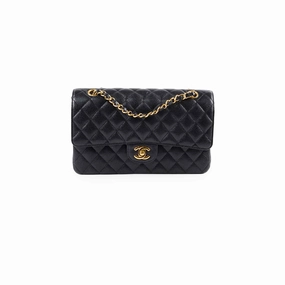Chanel Medium/Large Caviar Double Classic Flap Black