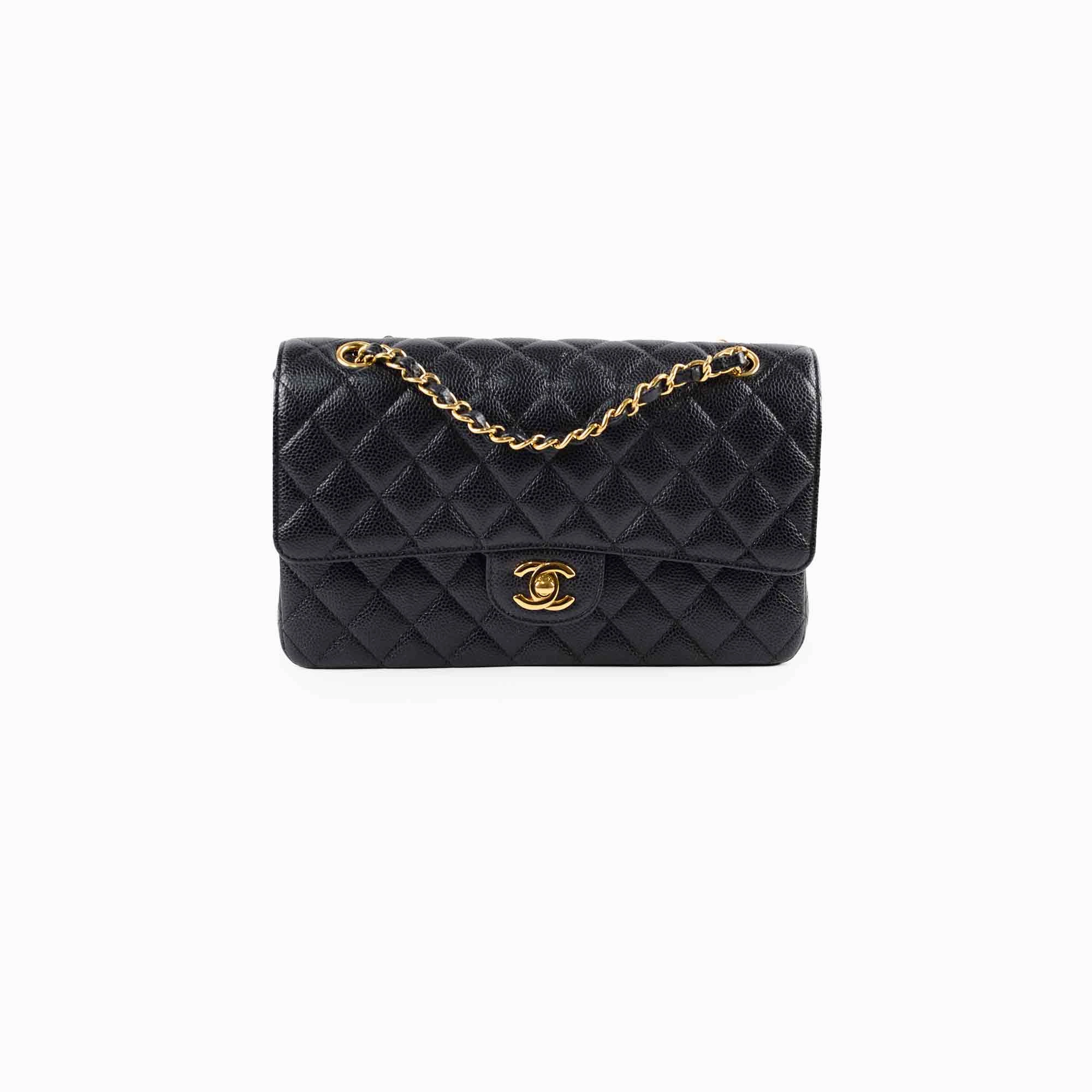 Chanel Medium/Large Caviar Double Classic Flap Black