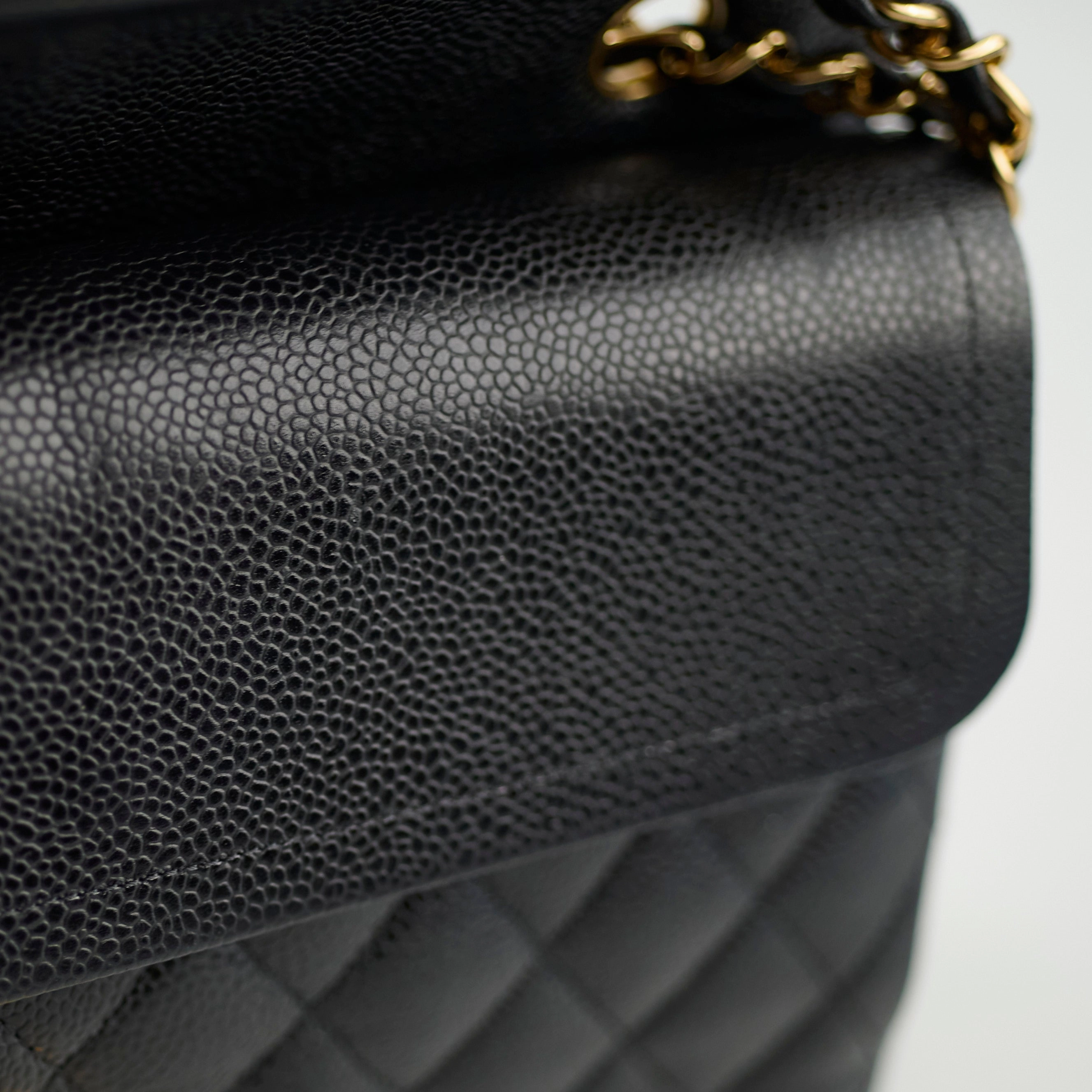 Chanel Medium/Large Caviar Double Classic Flap Black