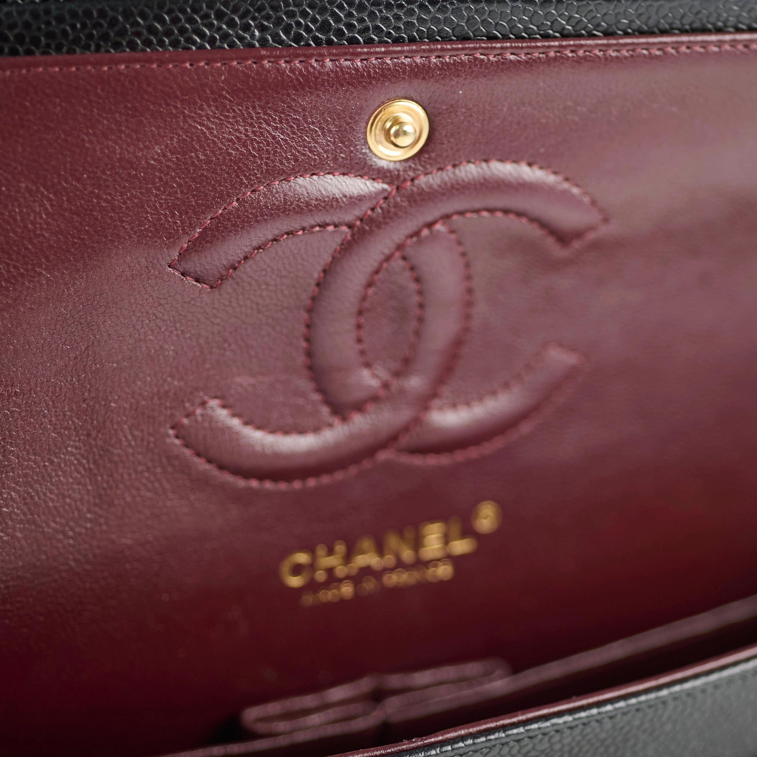 Chanel Medium/Large Caviar Double Classic Flap Black
