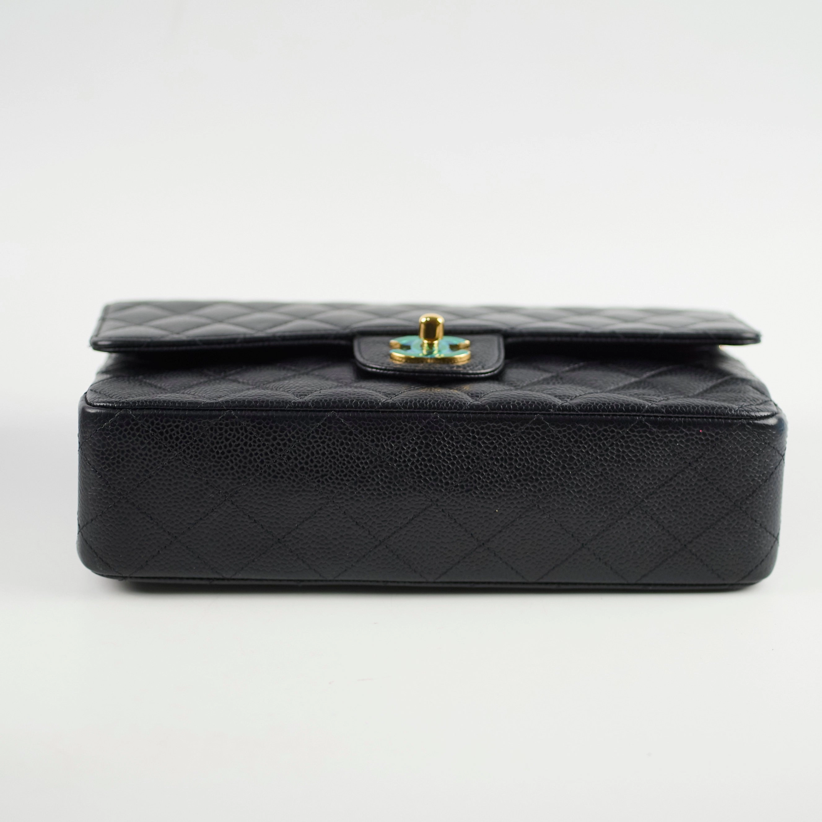 Chanel Medium/Large Caviar Double Classic Flap Black